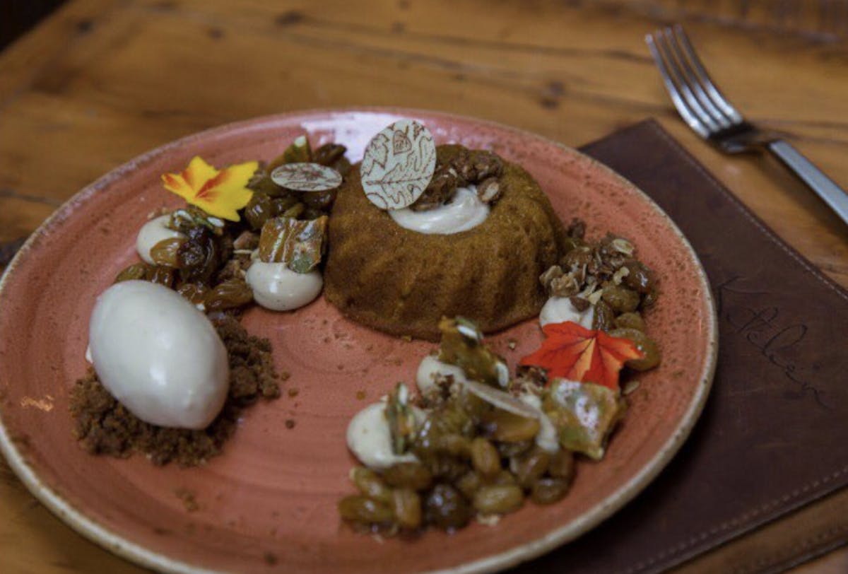 pumpkin cake plated