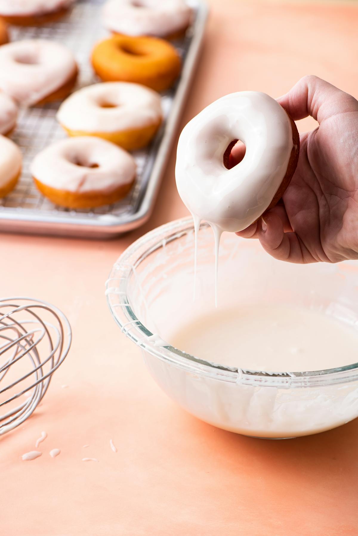 a doughnut sitting on top of a table