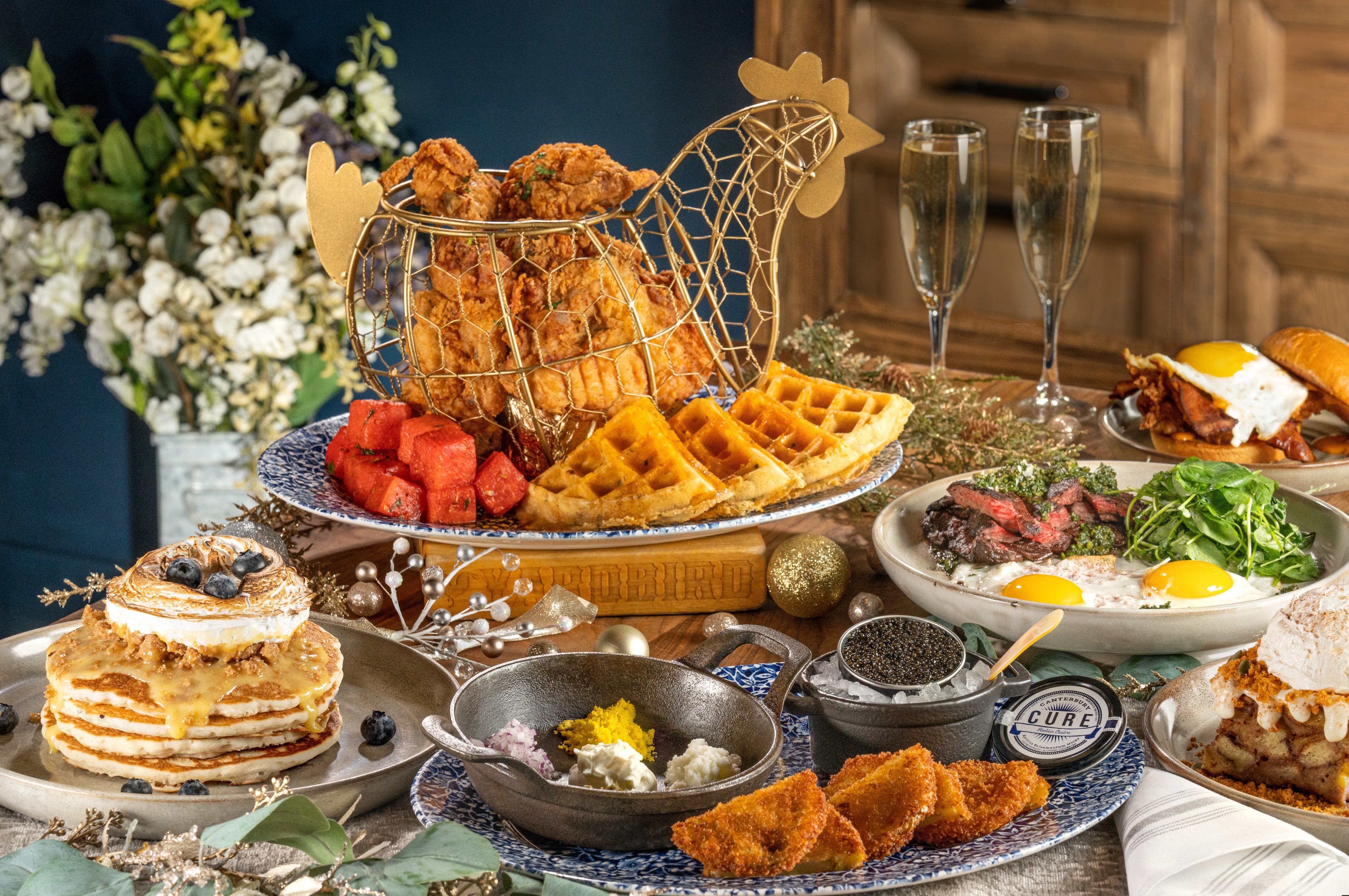 a table full of food