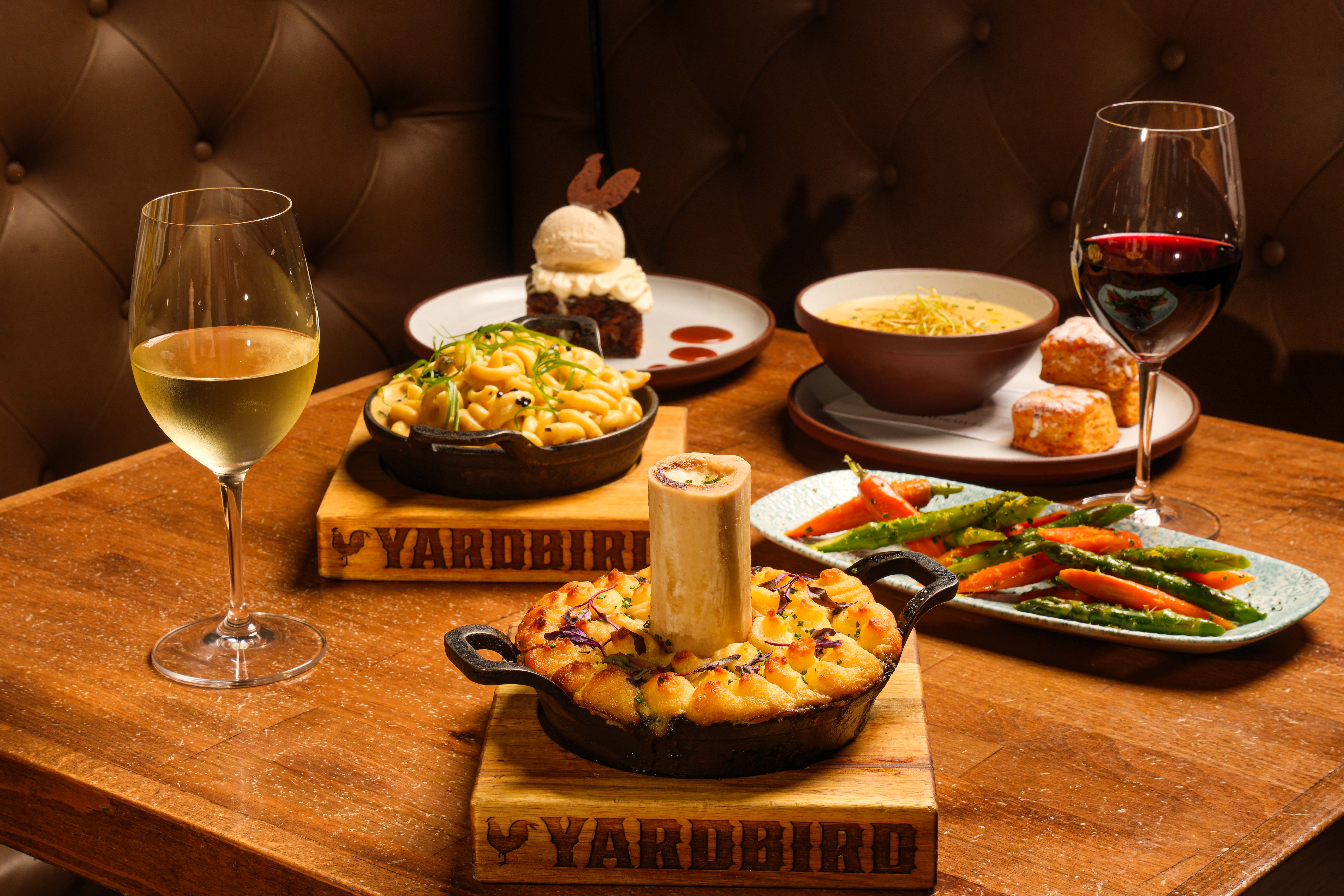 a table with food on it