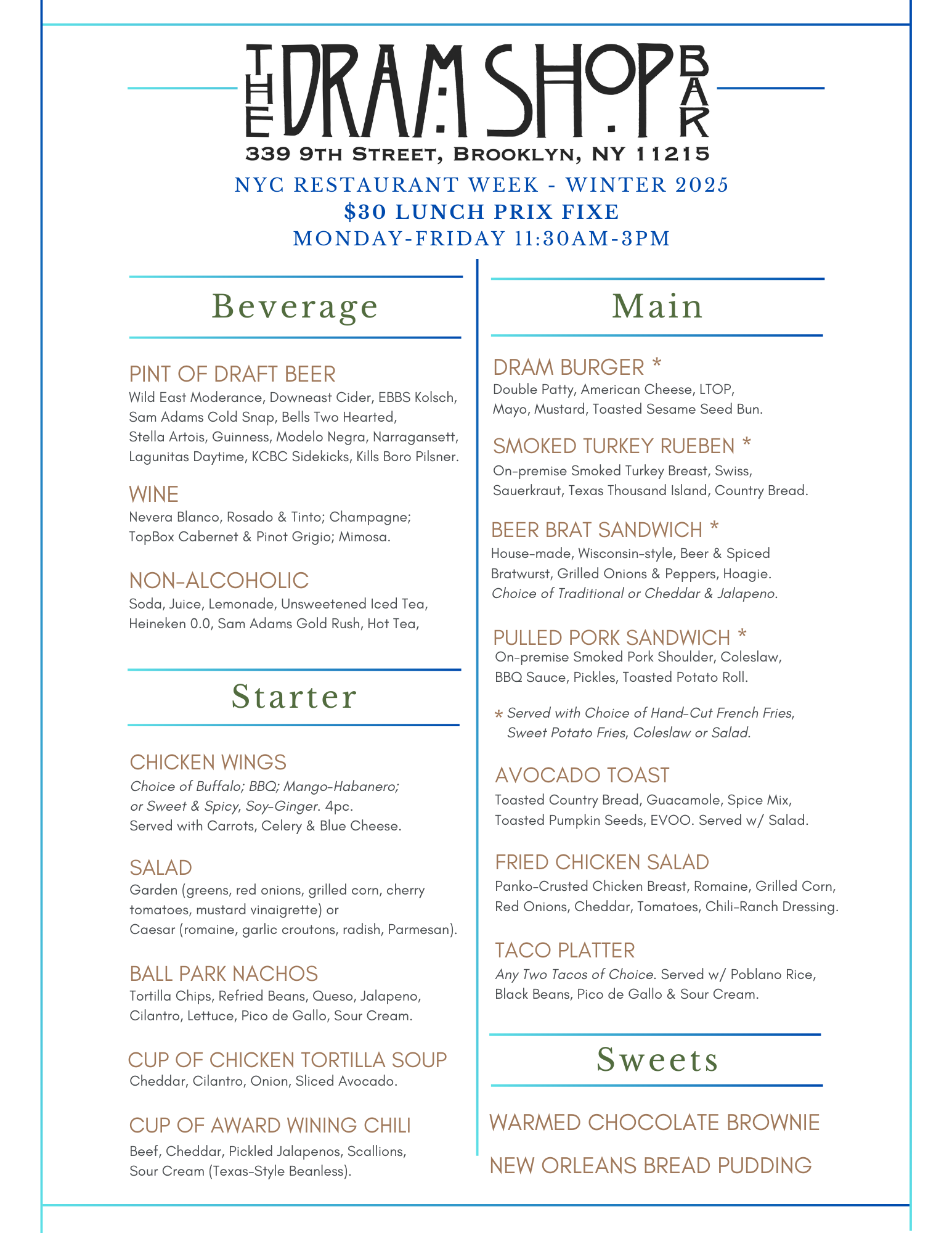 NYC Restaurant Week Winter 2025