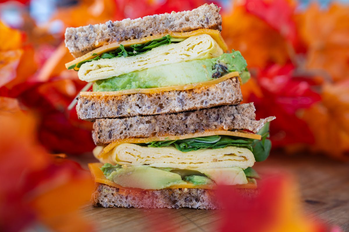 a close up of a sandwich on a plate