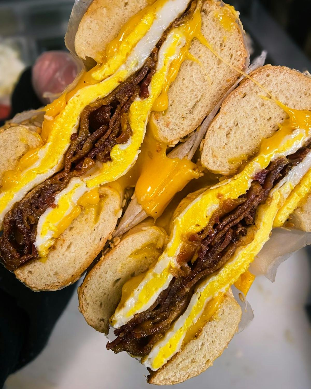 a close up of a sandwich