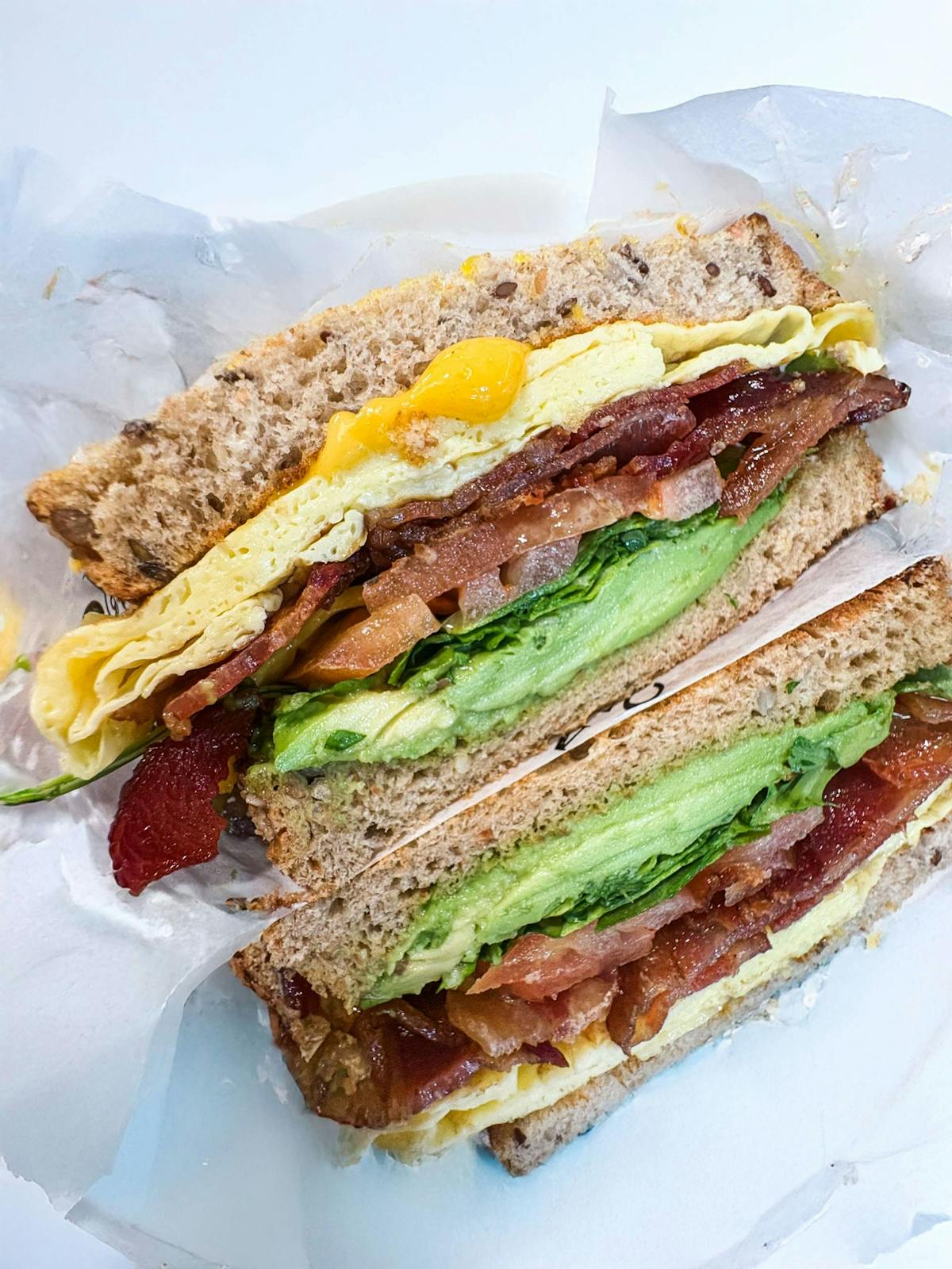 a sandwich cut in half