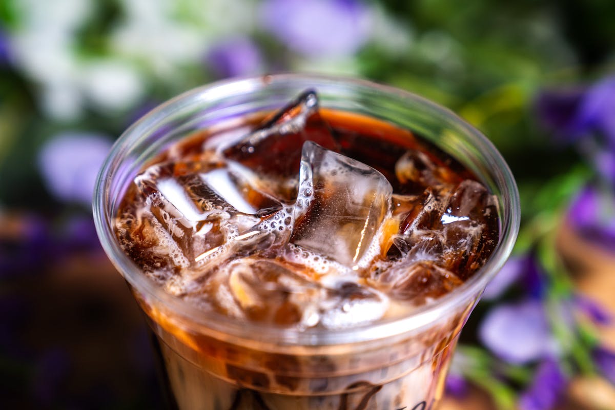 a close up of a glass cup