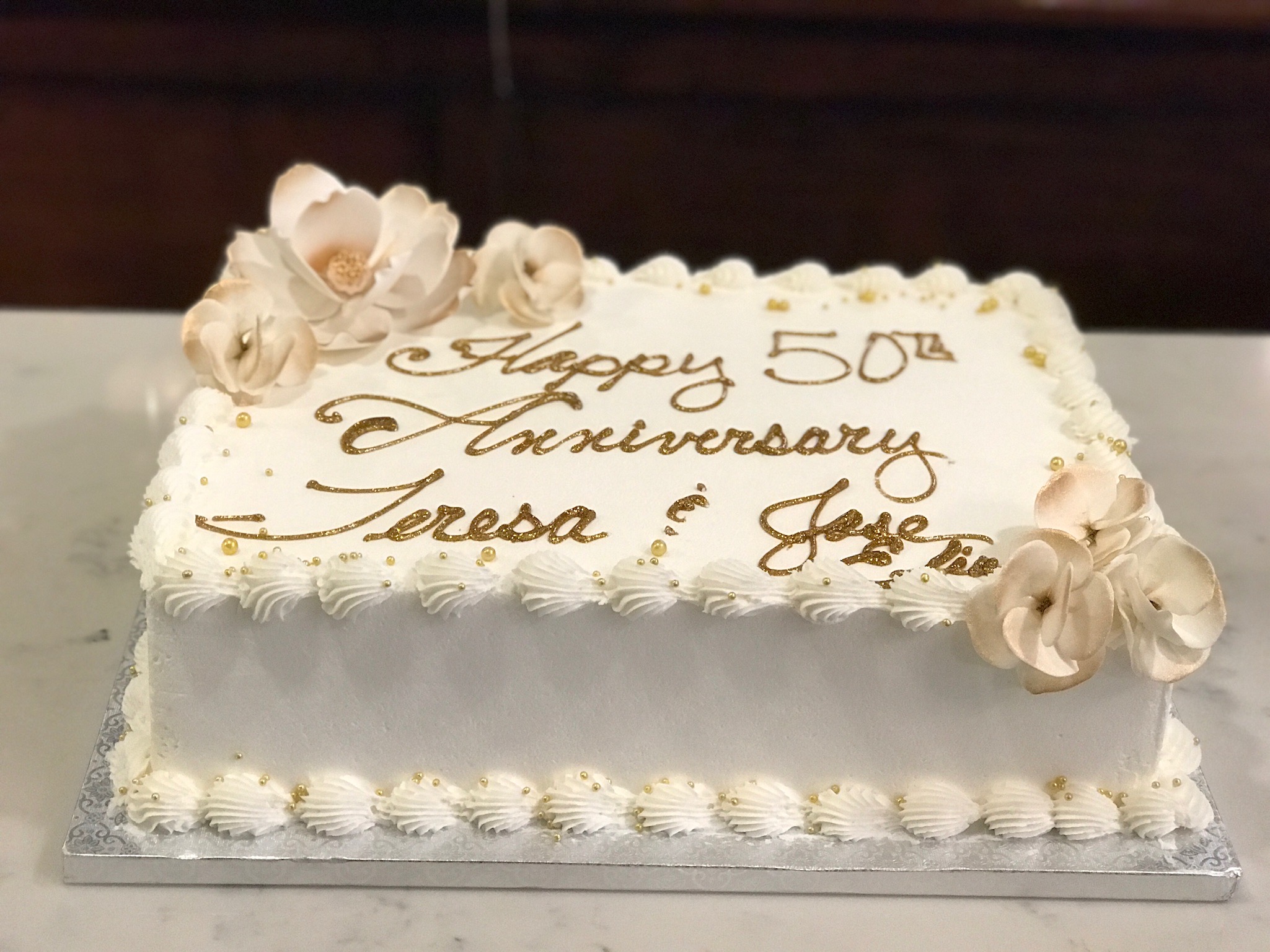 50th Anniversary Sheet Cake - The Makery Cake Co