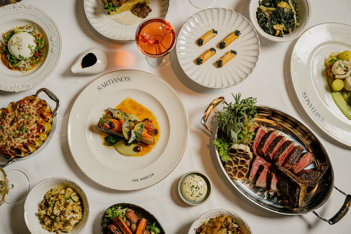 a bunch of different types of food on a plate