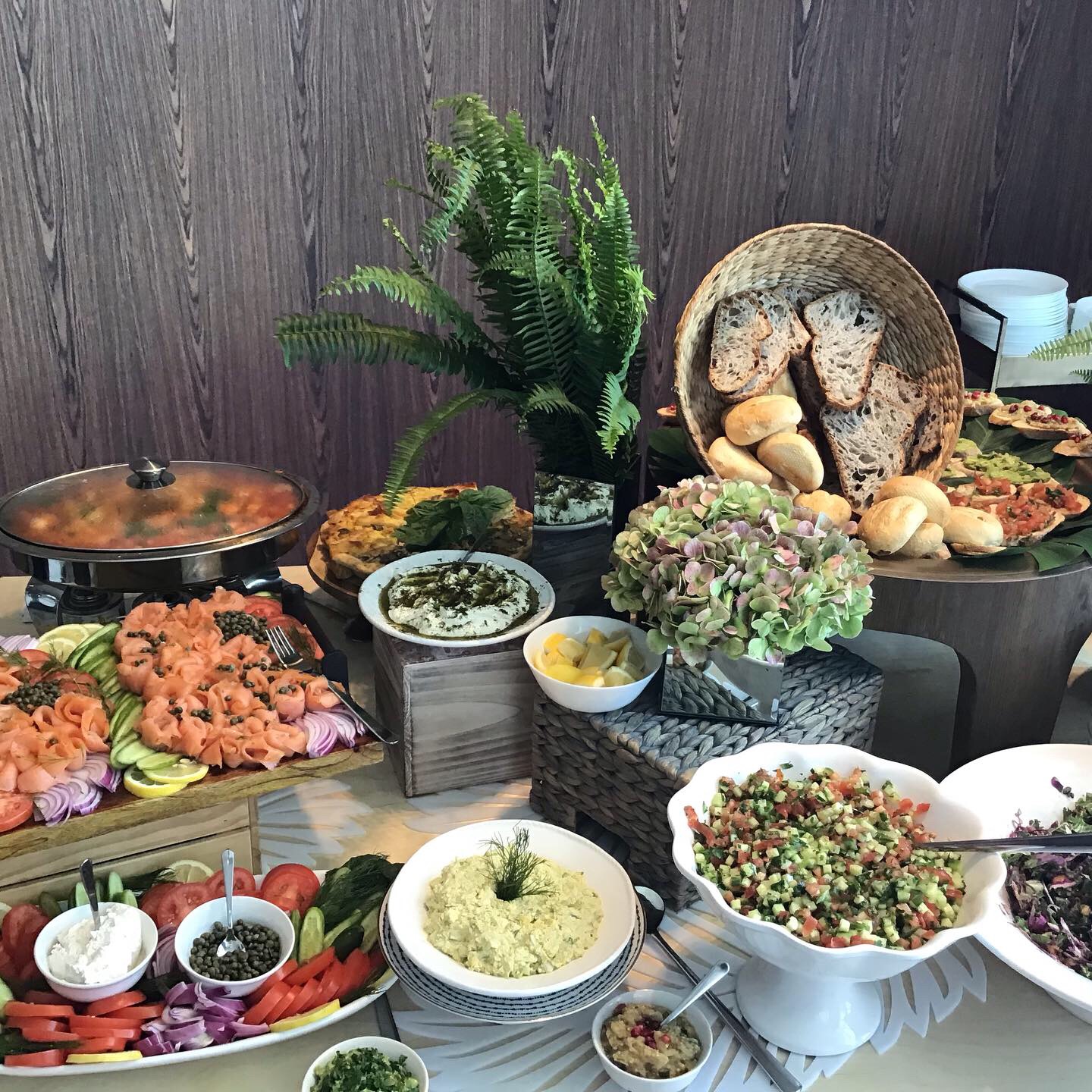 a bunch of food sitting on a table