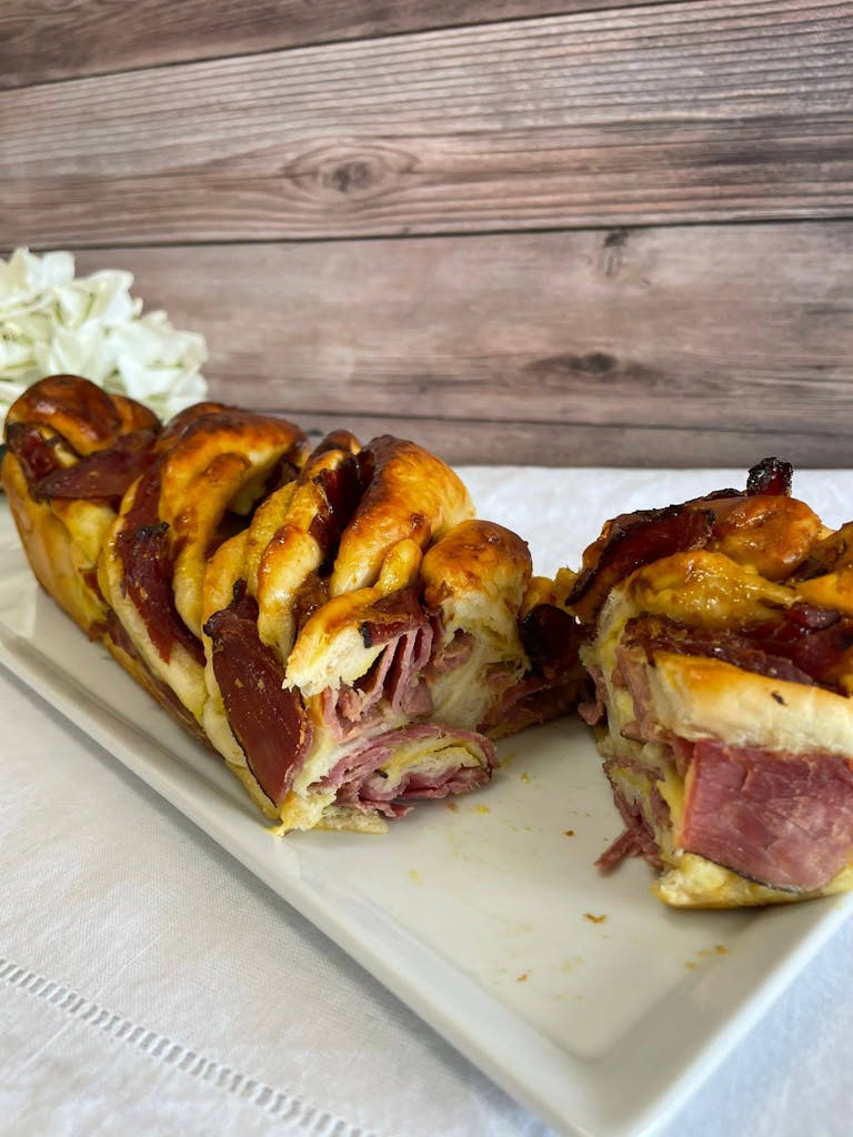 a sandwich sitting on top of a table
