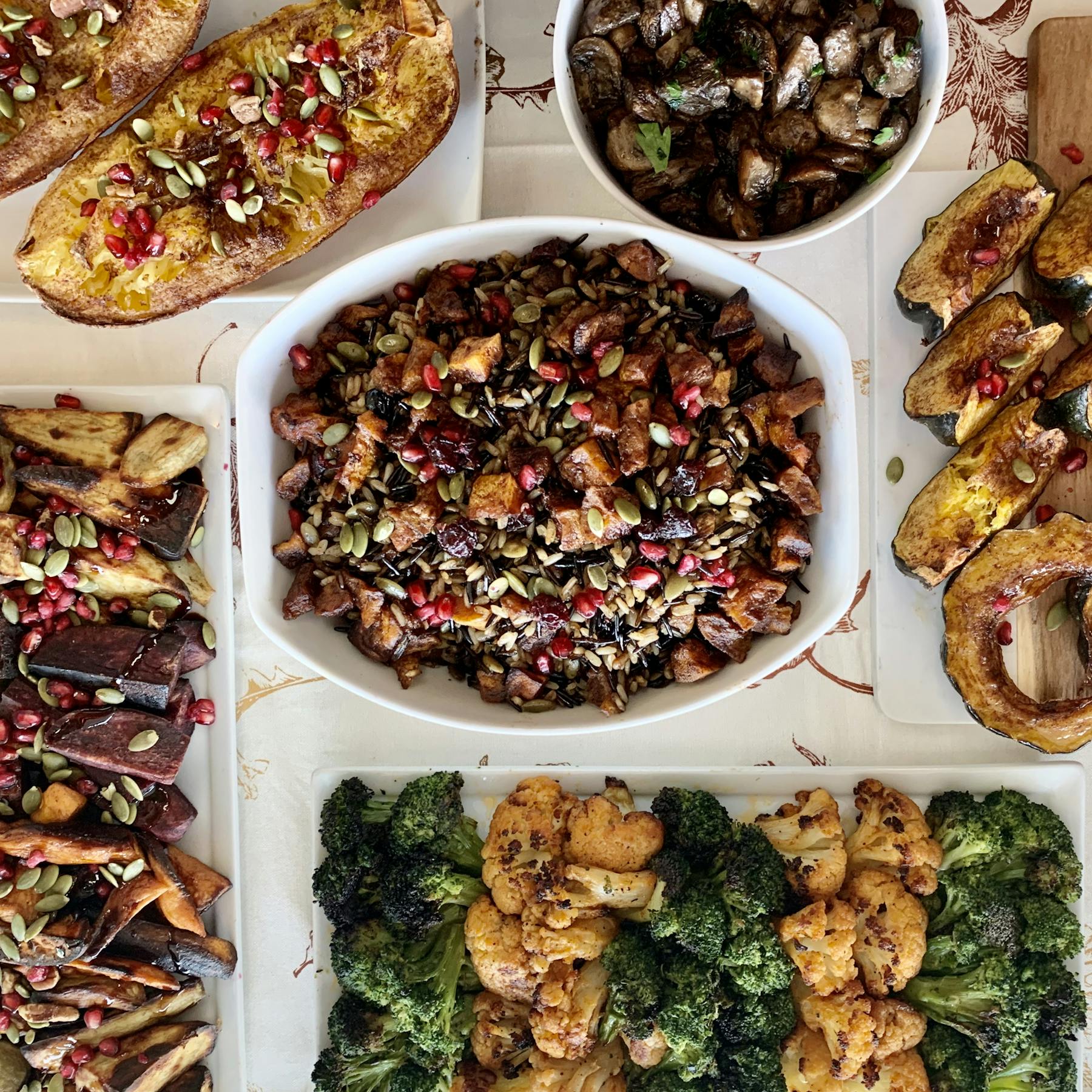a dish is filled with different types of food on a plate