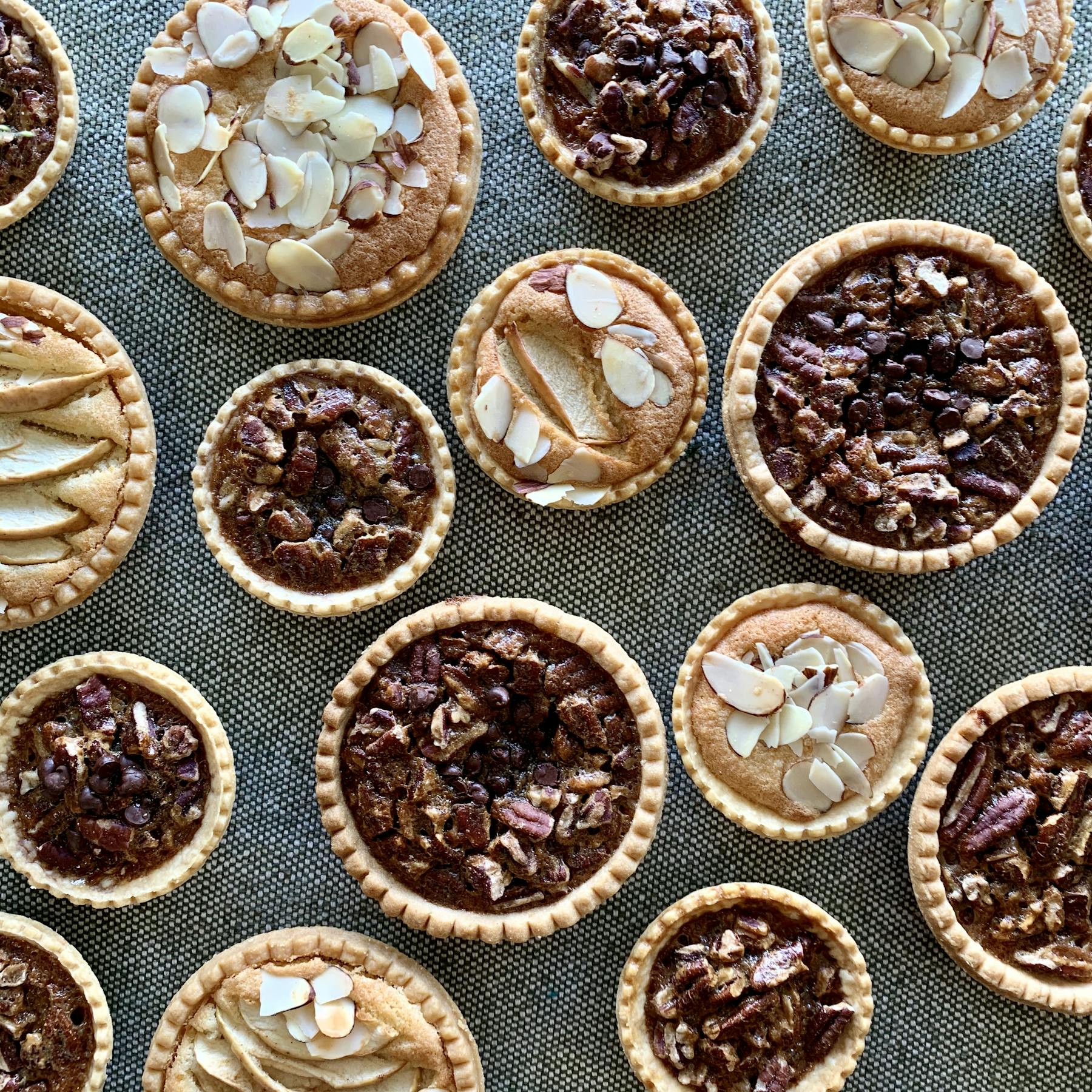 a close up of many different types of food
