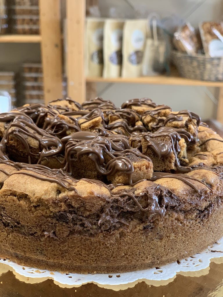 a large chocolate cake