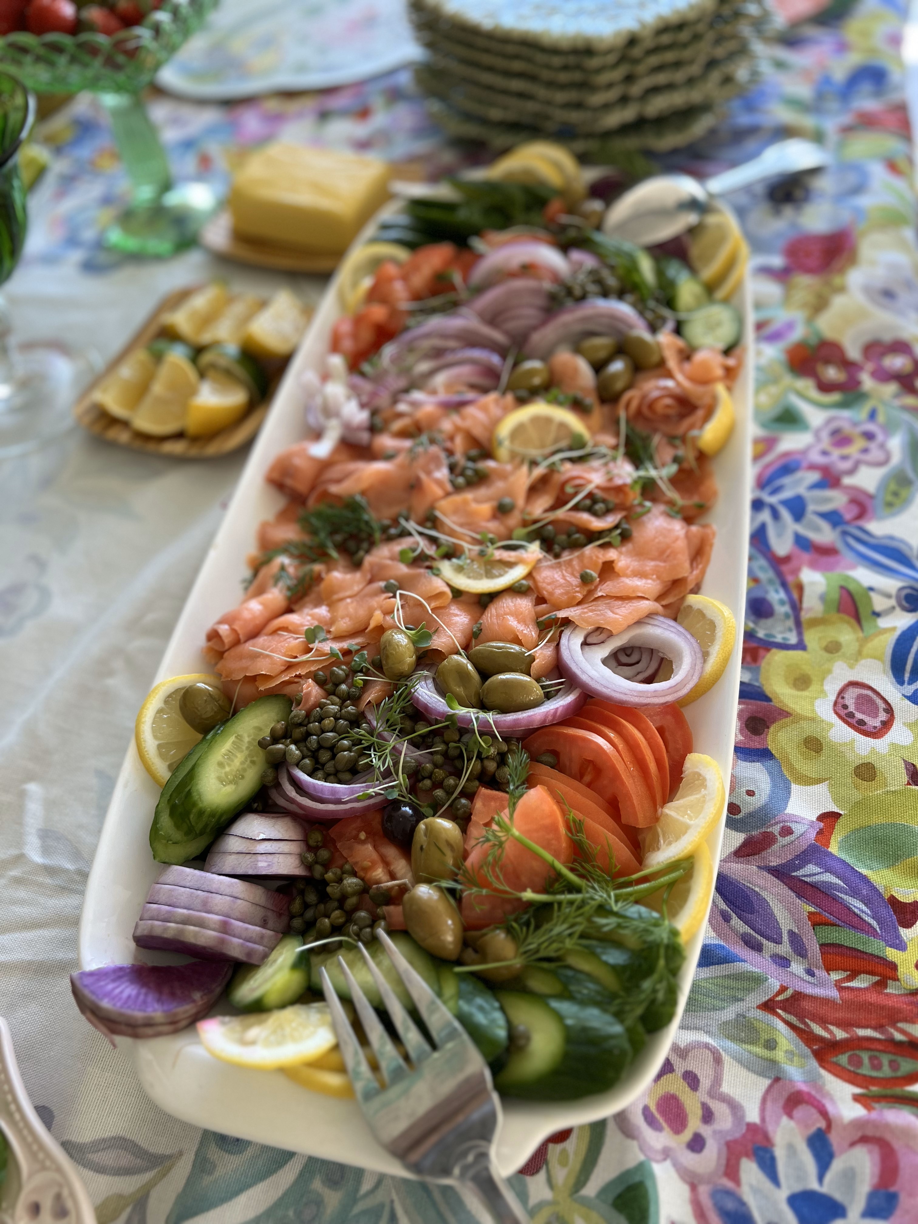 a close up of food on a table