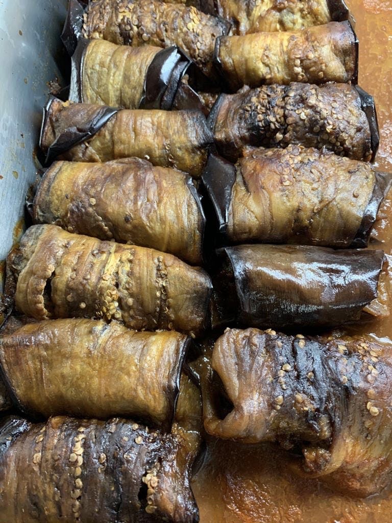 Eggplant Meat Rolls