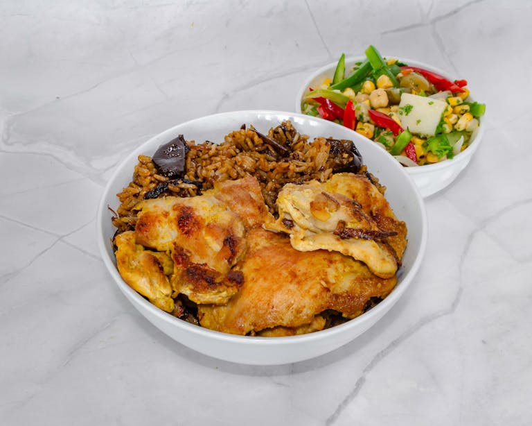 a plate of food on a table