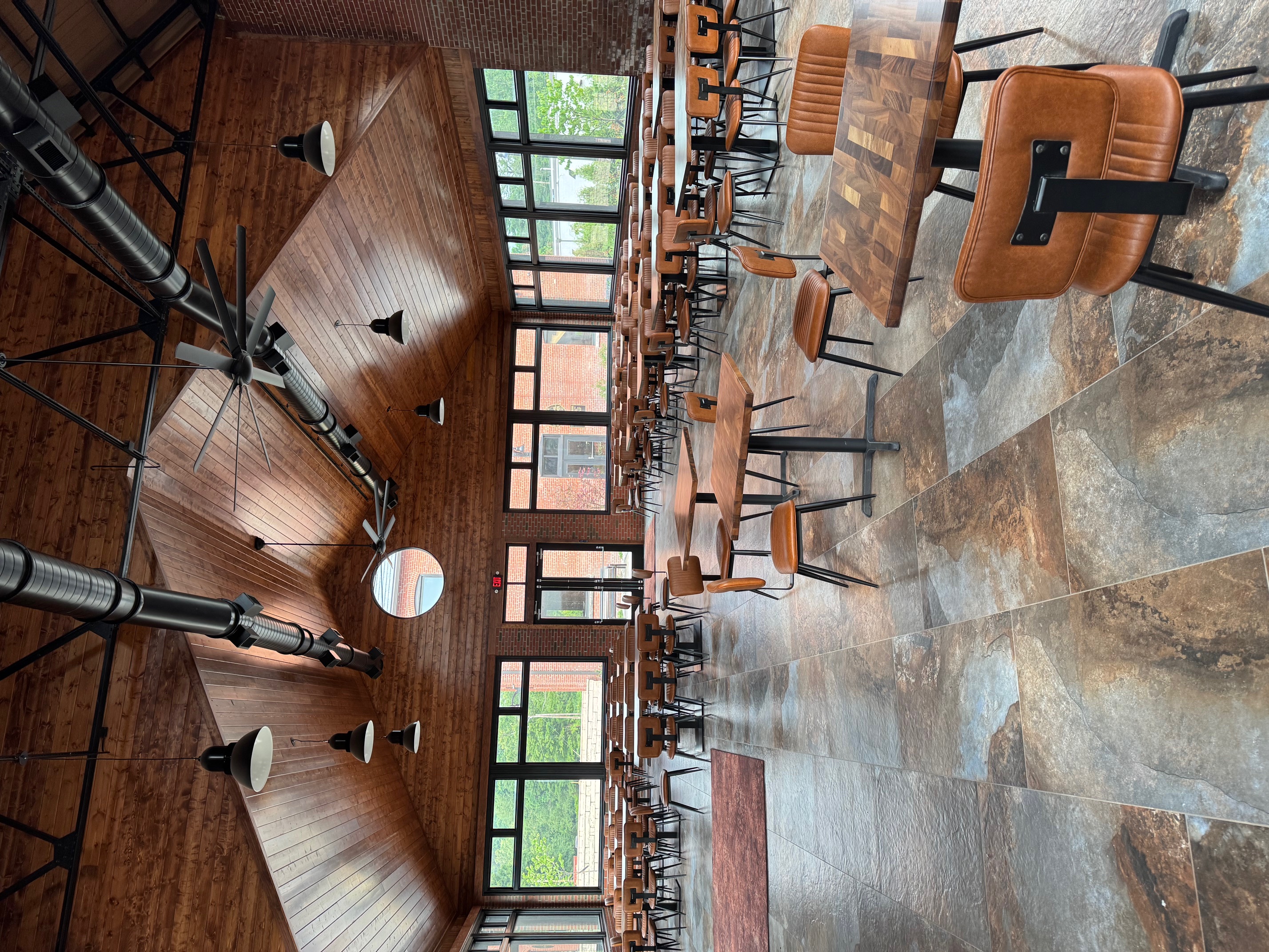 a wooden bench sitting in a chair