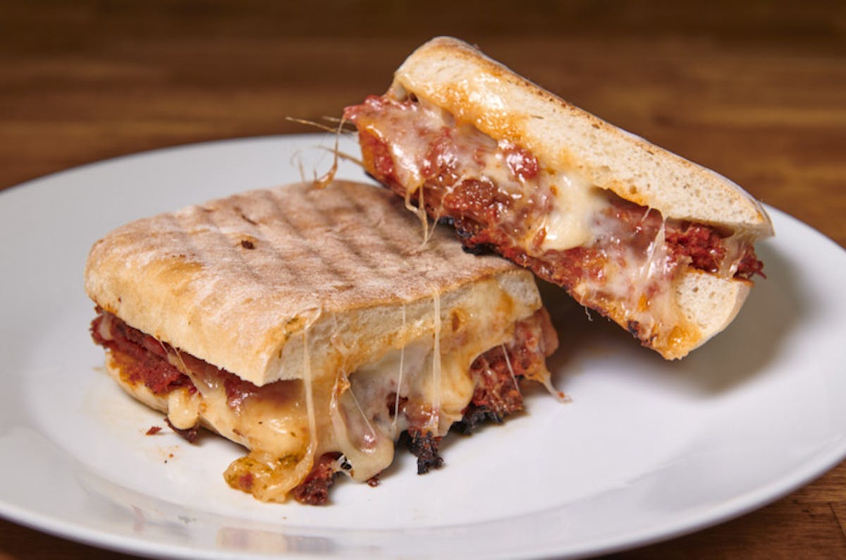 a close up of a sandwich on a plate