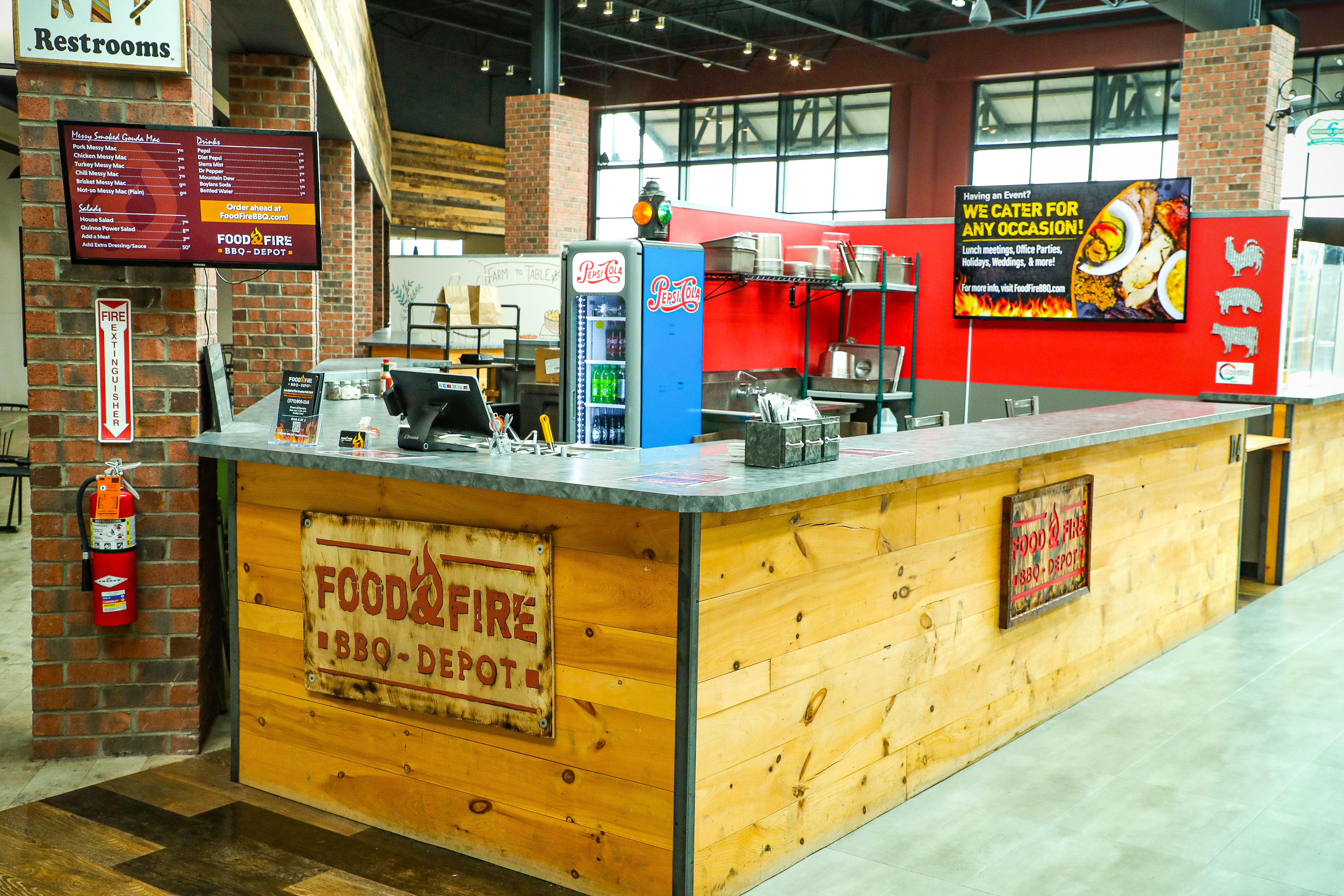 Hours & Location | Food & Fire BBQ Taphouse in Steamtown Mall, Scranton, PA