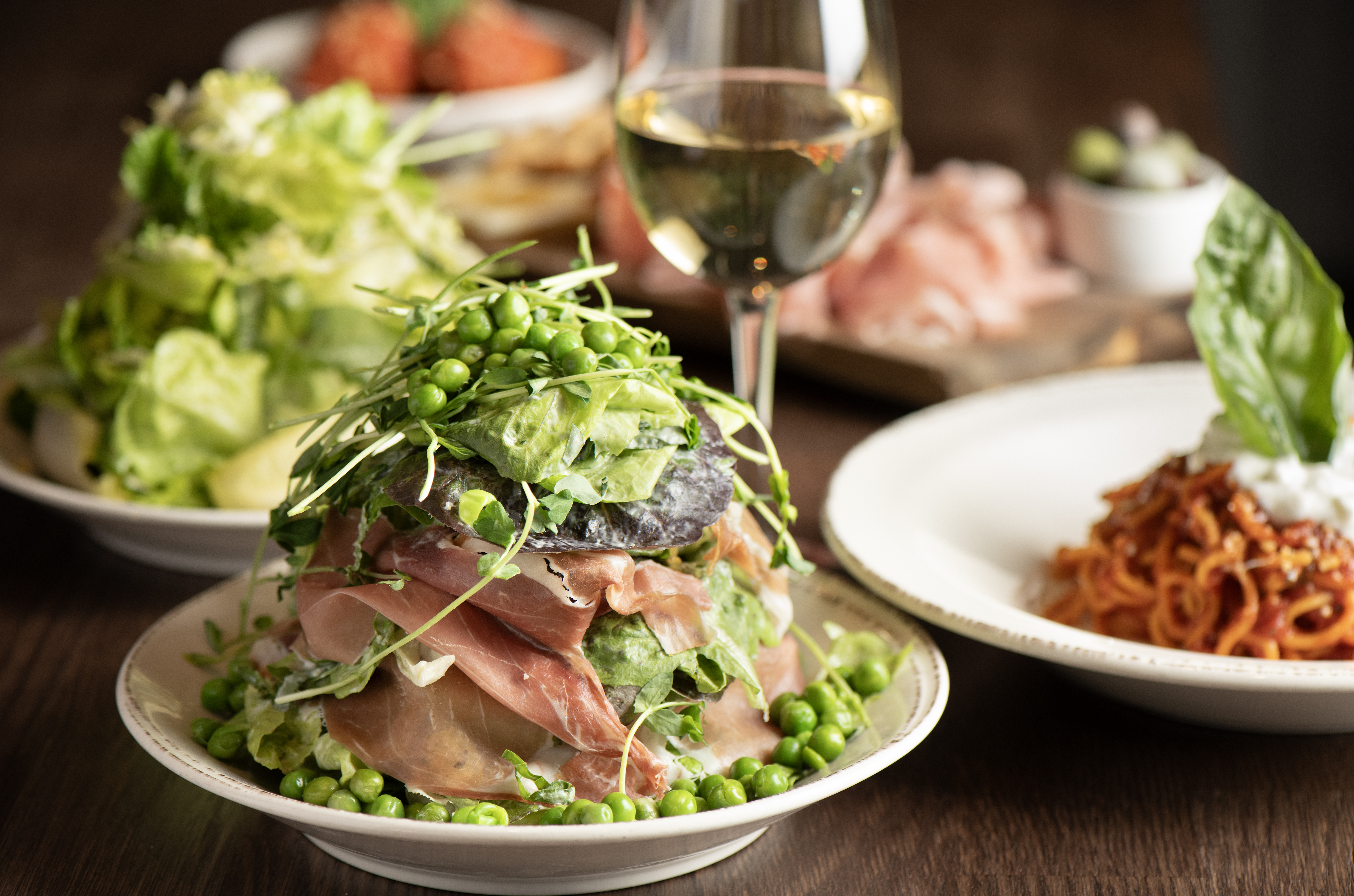 a close up of a plate of food on a table