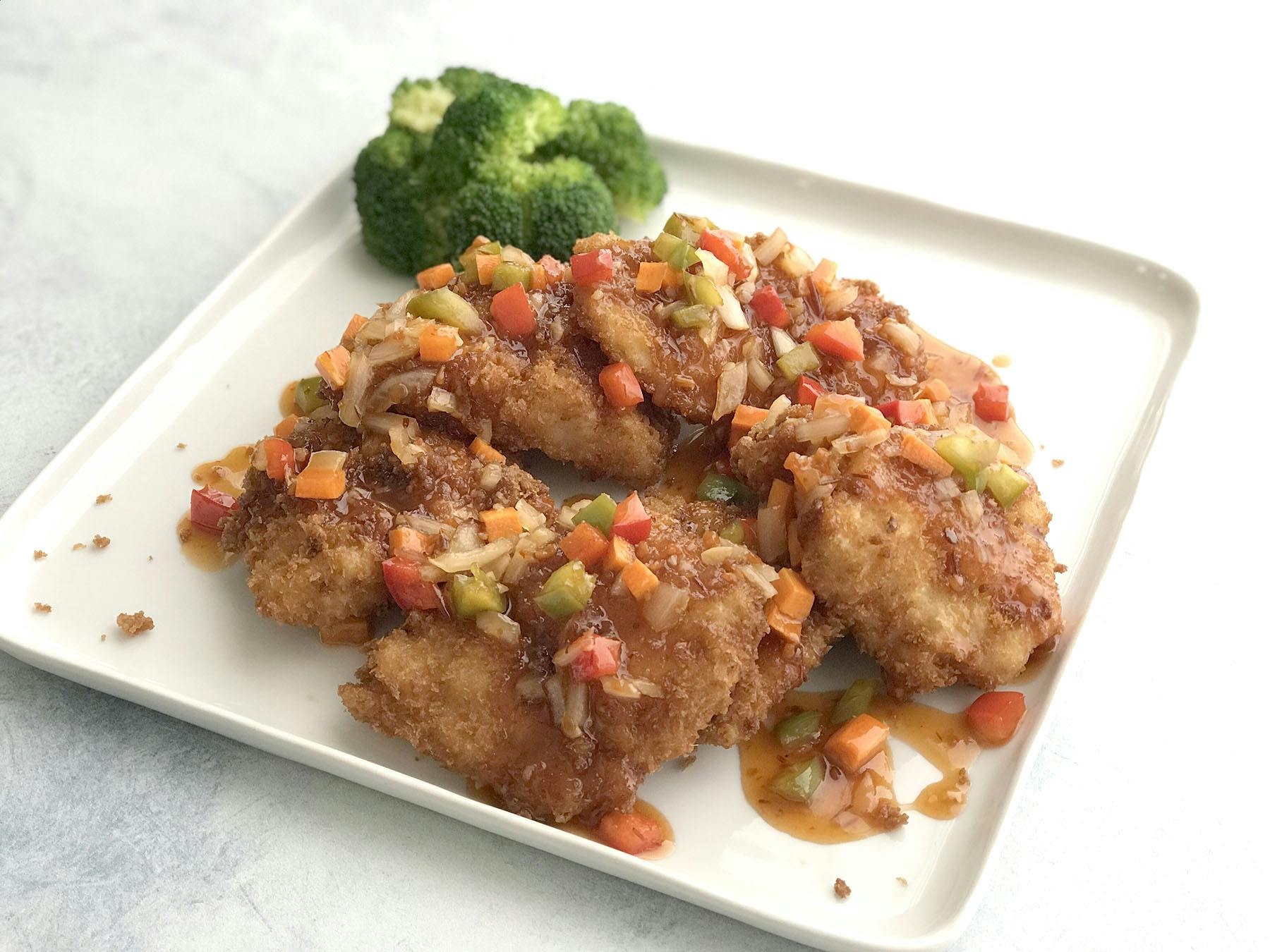 a plate of food with broccoli