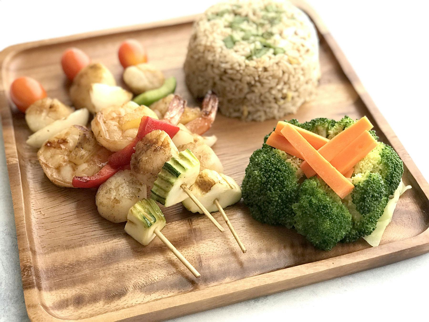 a plate of food with broccoli