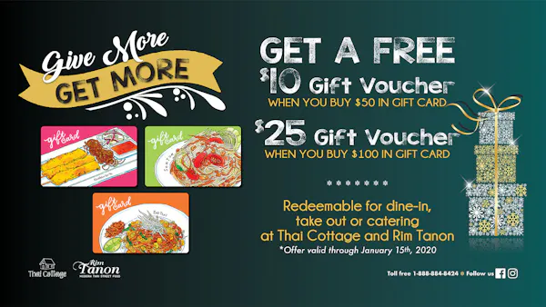 Give More Get More Thai Cottage Thai Restaurant Texas
