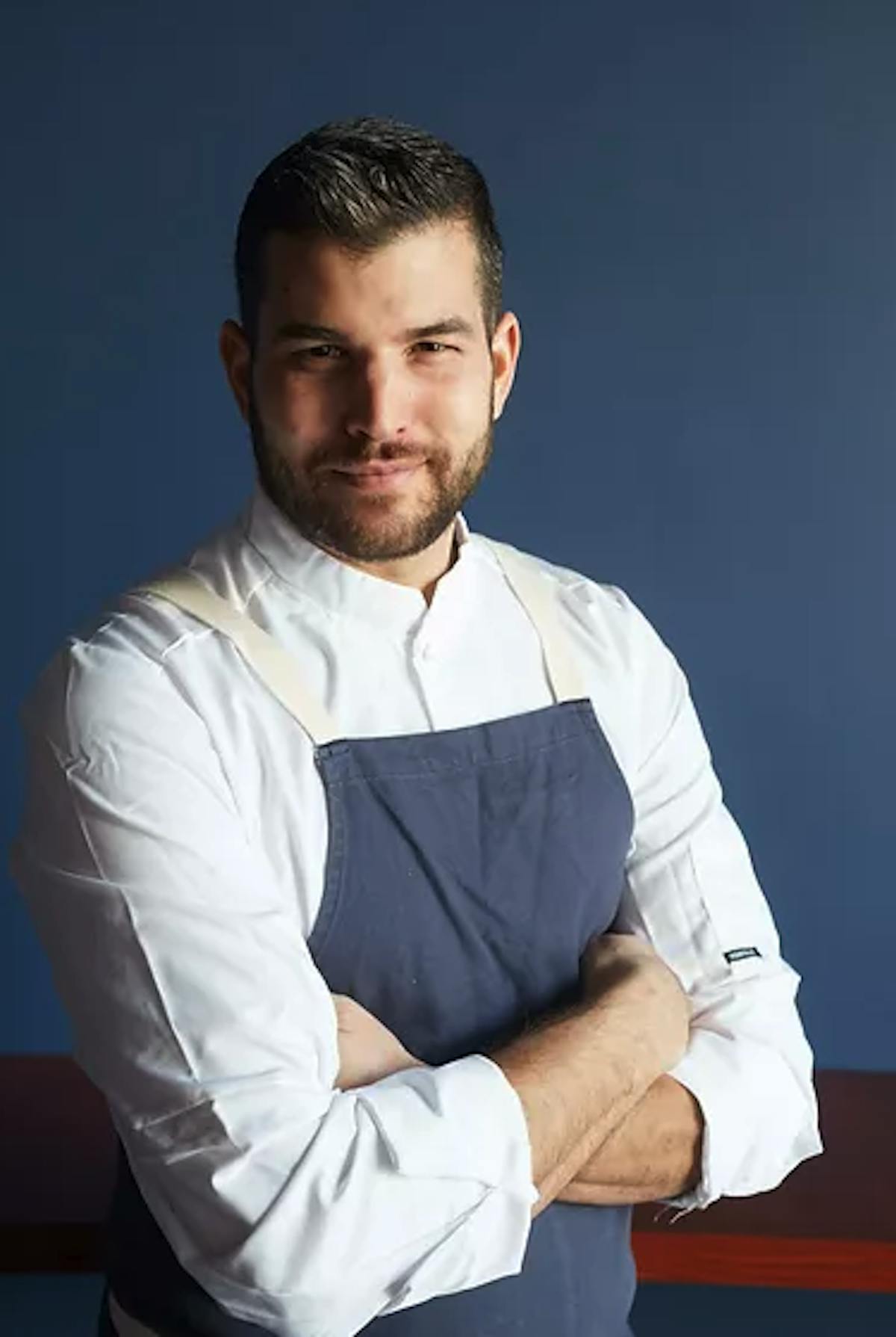 Rodrigo Quirarte in a blue shirt