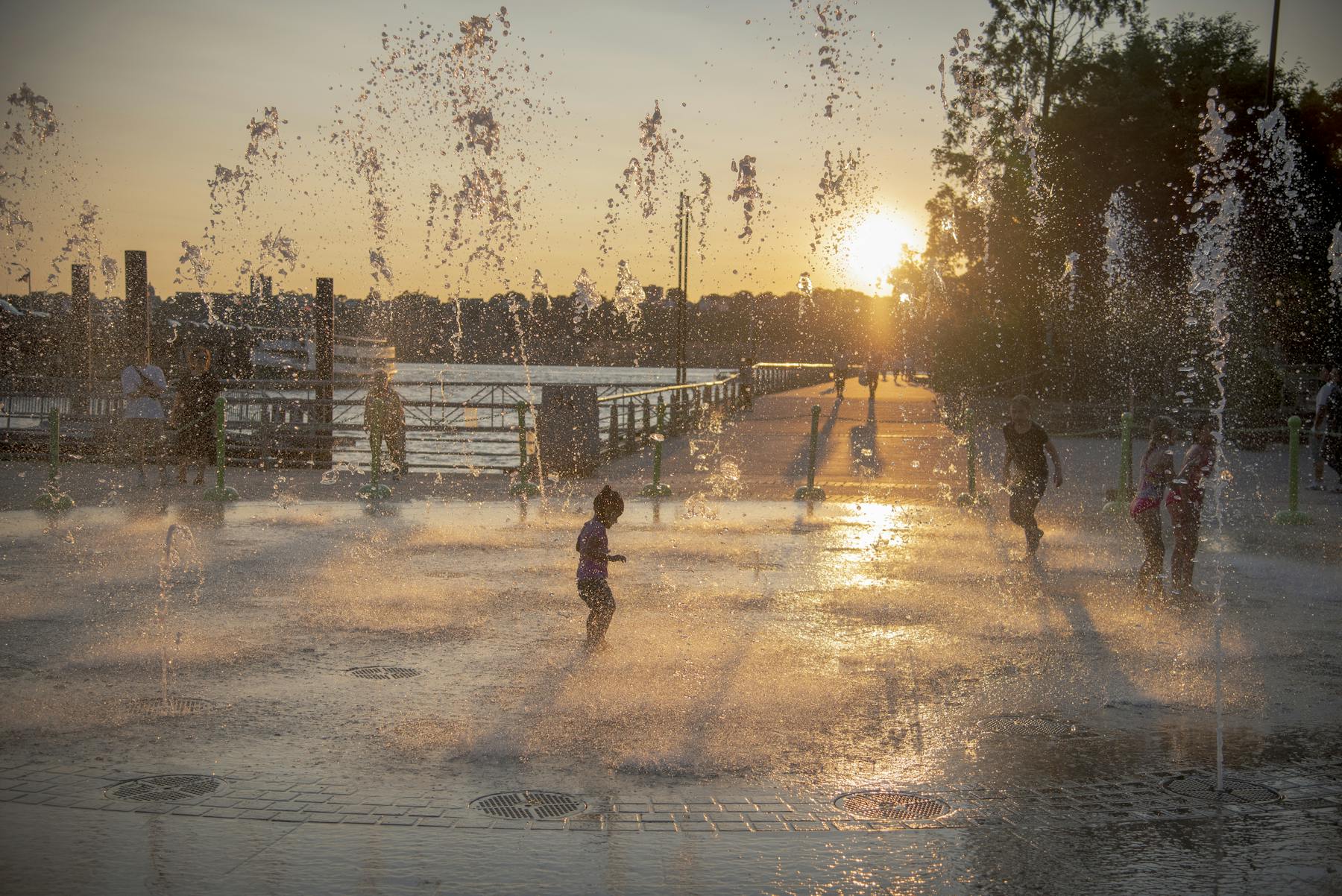 a fountain of water