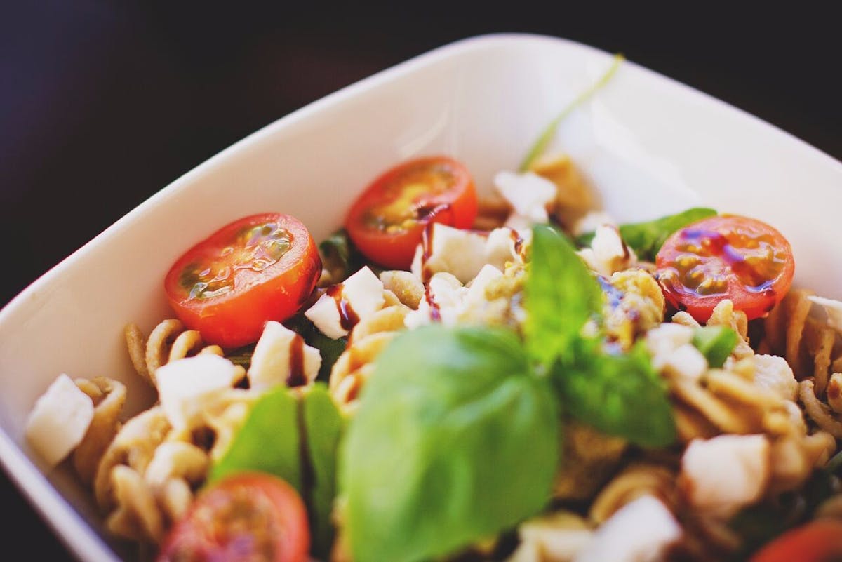 close up picture of a salad