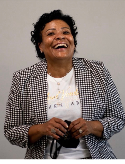 a person sitting on a table