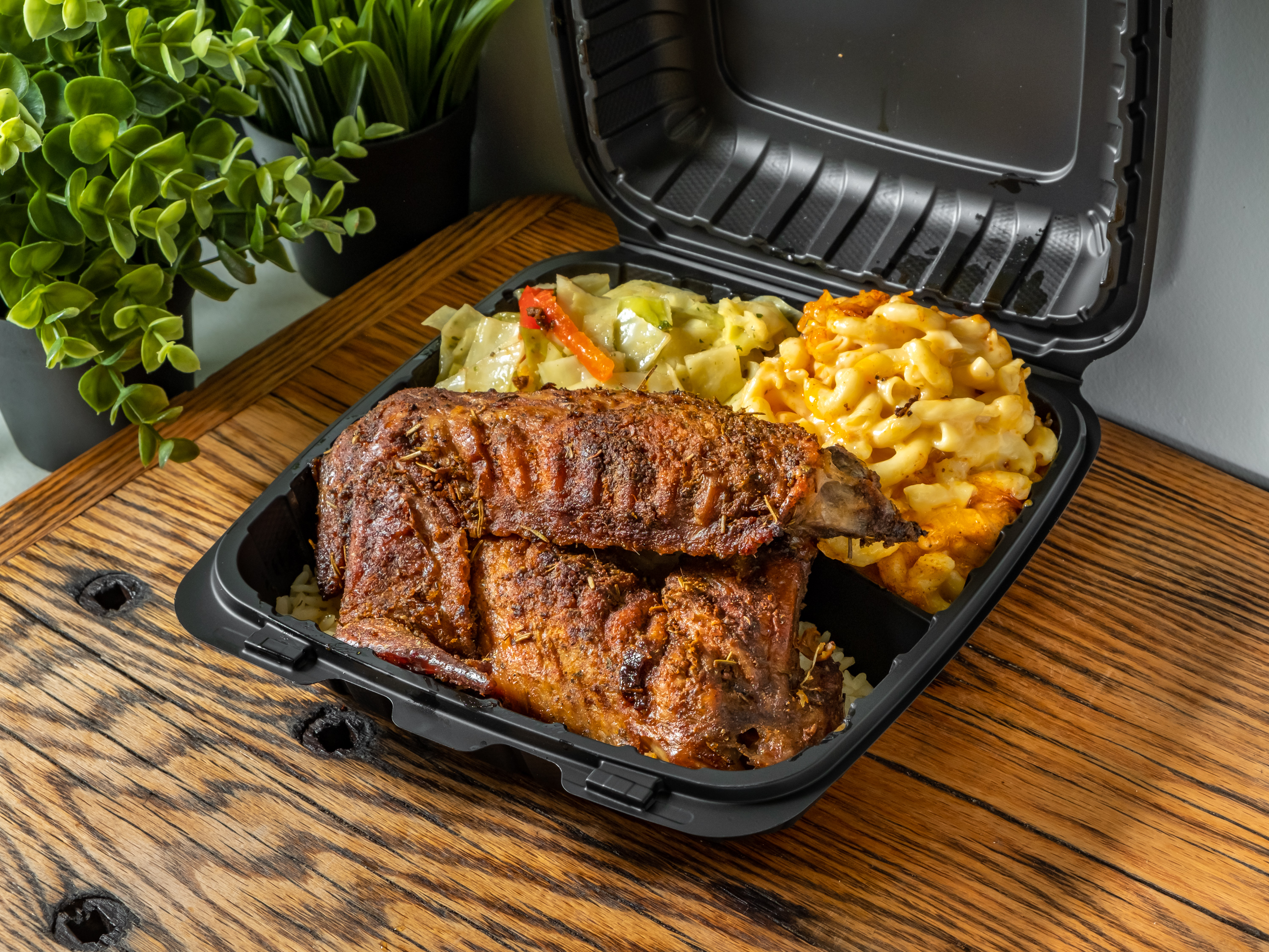 a tray of food on a table