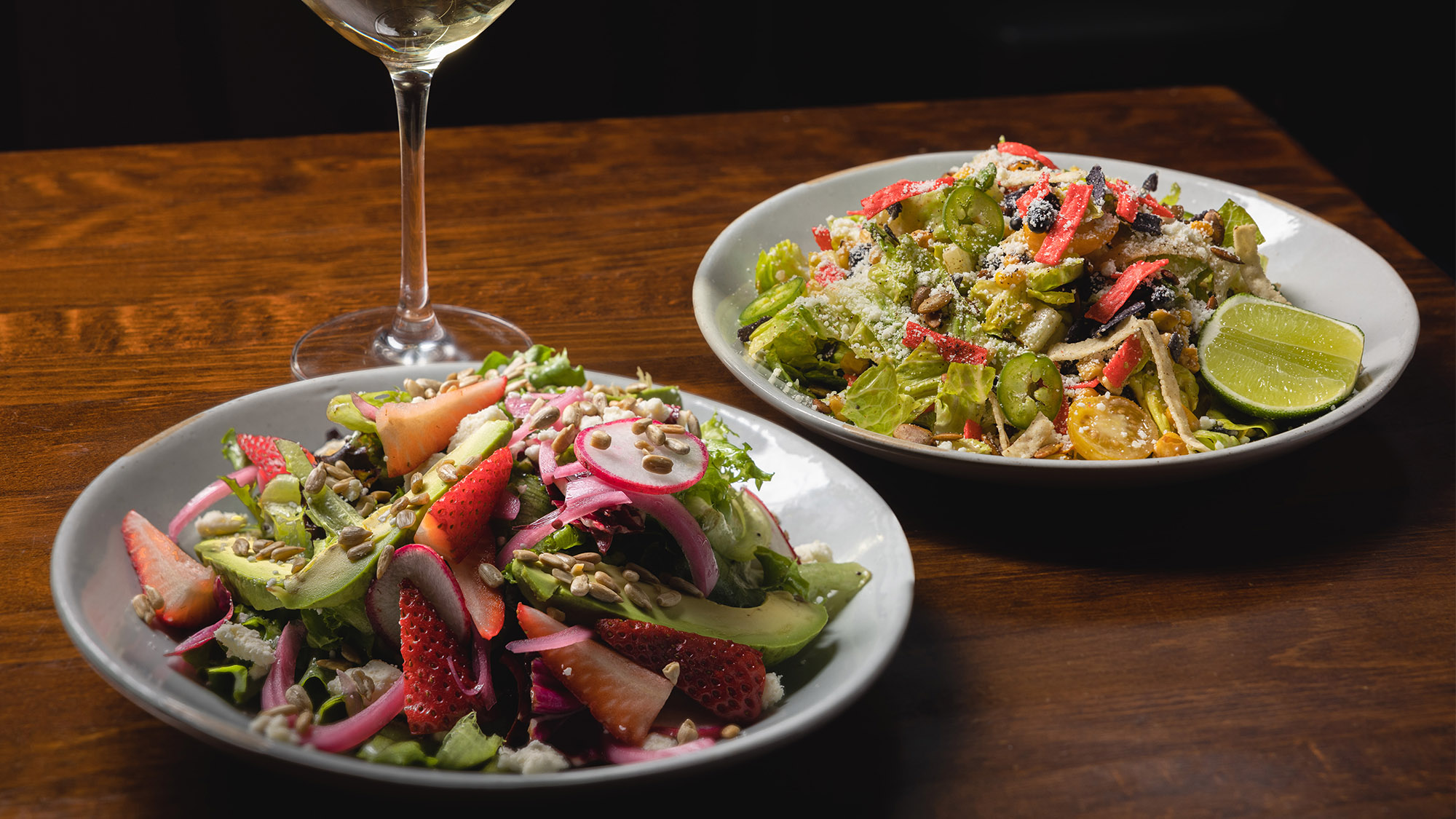 The Independent's Strawberry Feta and Southwestern Caesar green salad bowls in Midtown Manhattan for lunch