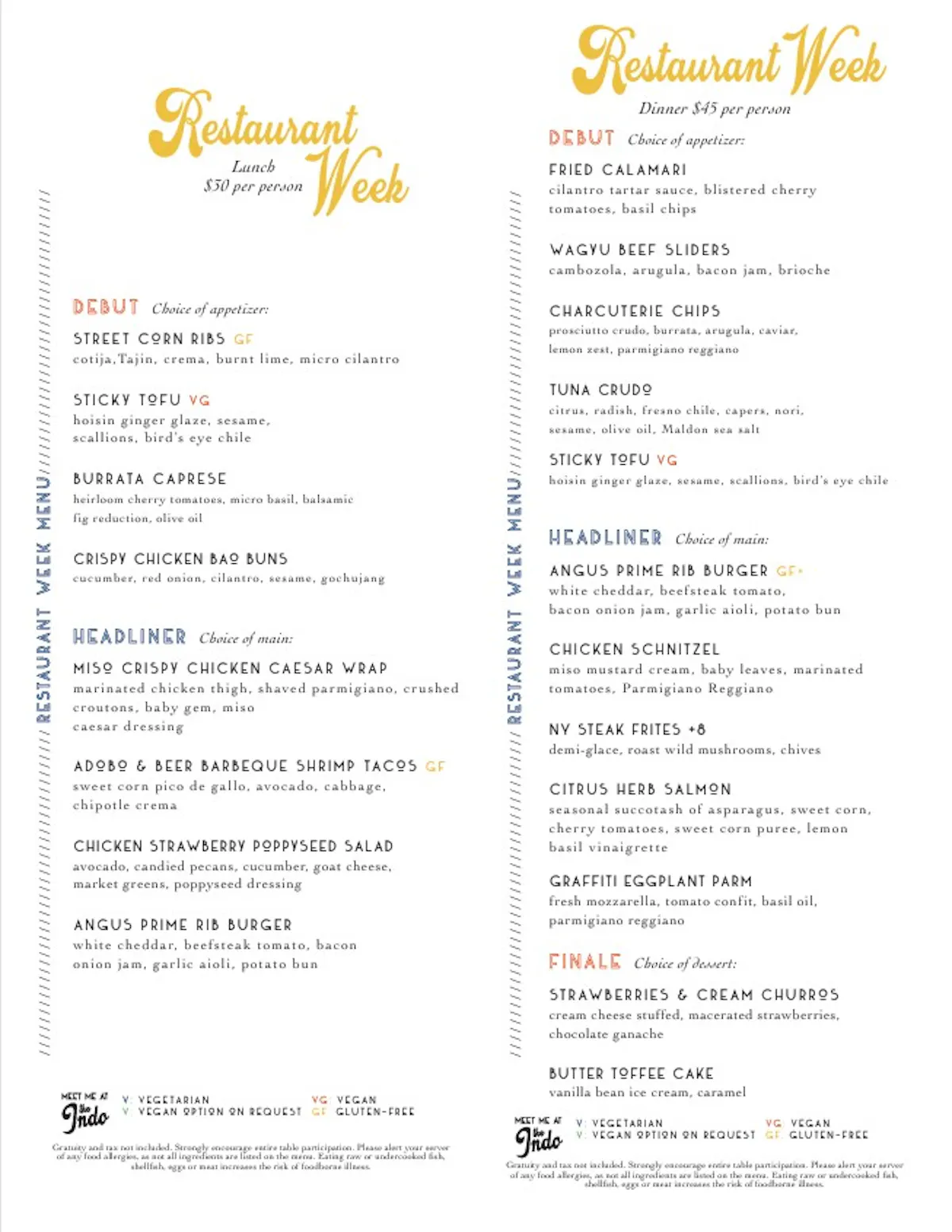 a menu of a restaurant