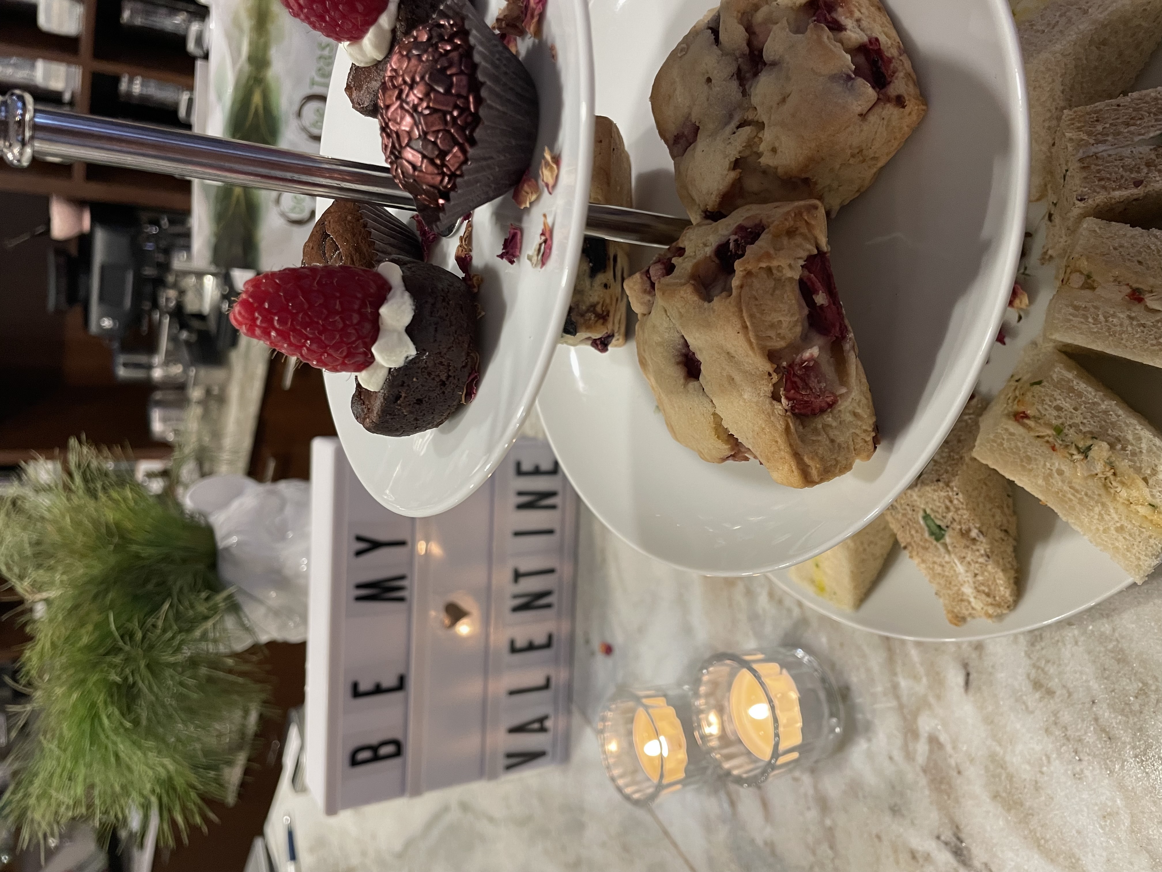 a cake with a dessert on a plate