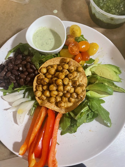 a plate of food on a table