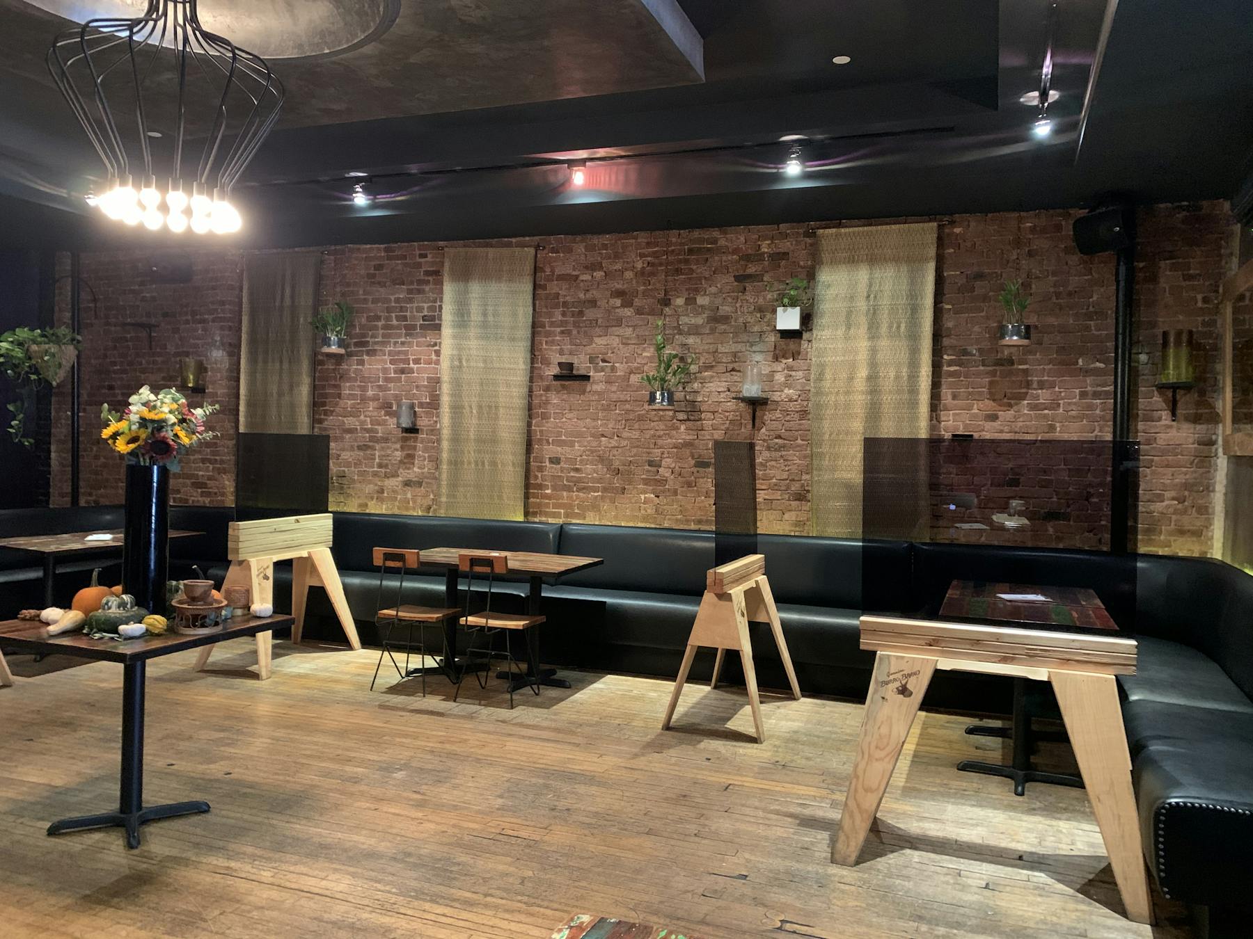 a room filled with furniture and a fireplace