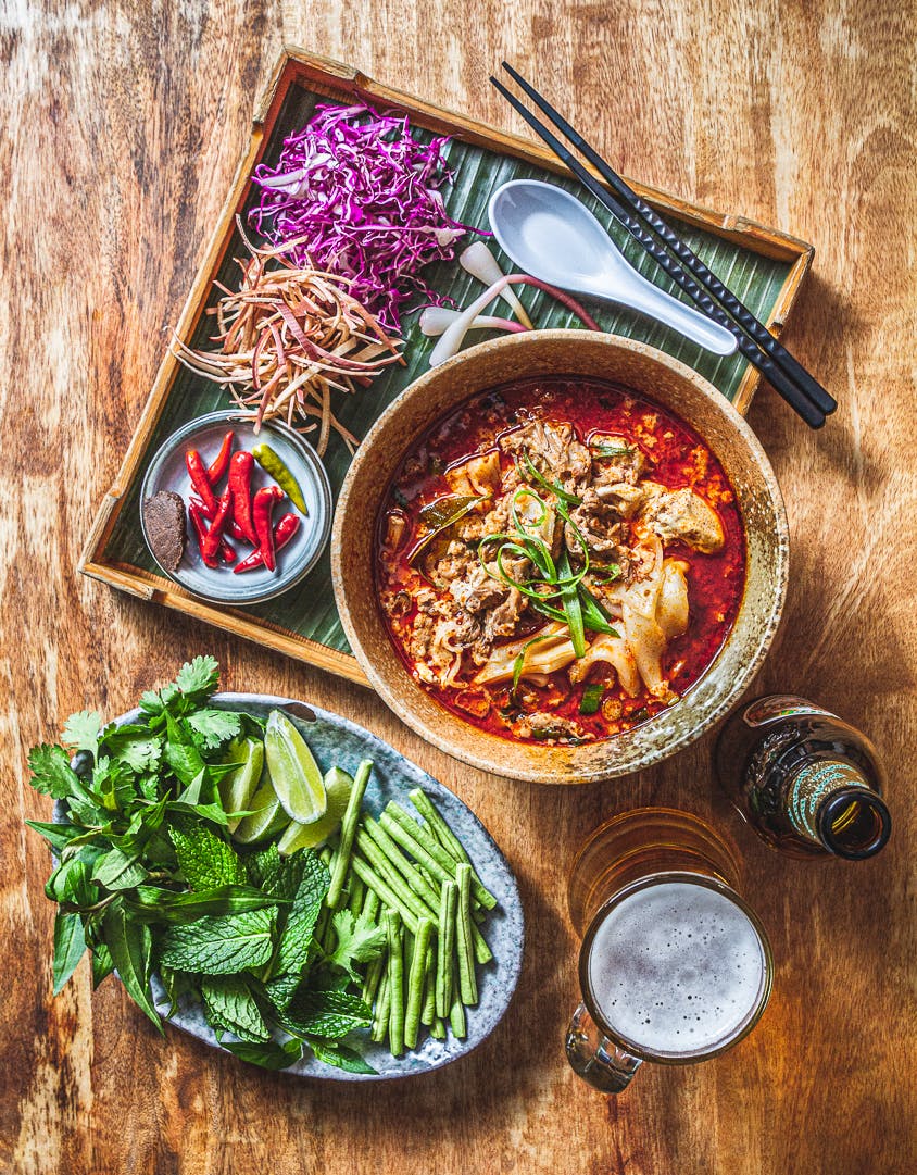 a bowl of food on a table