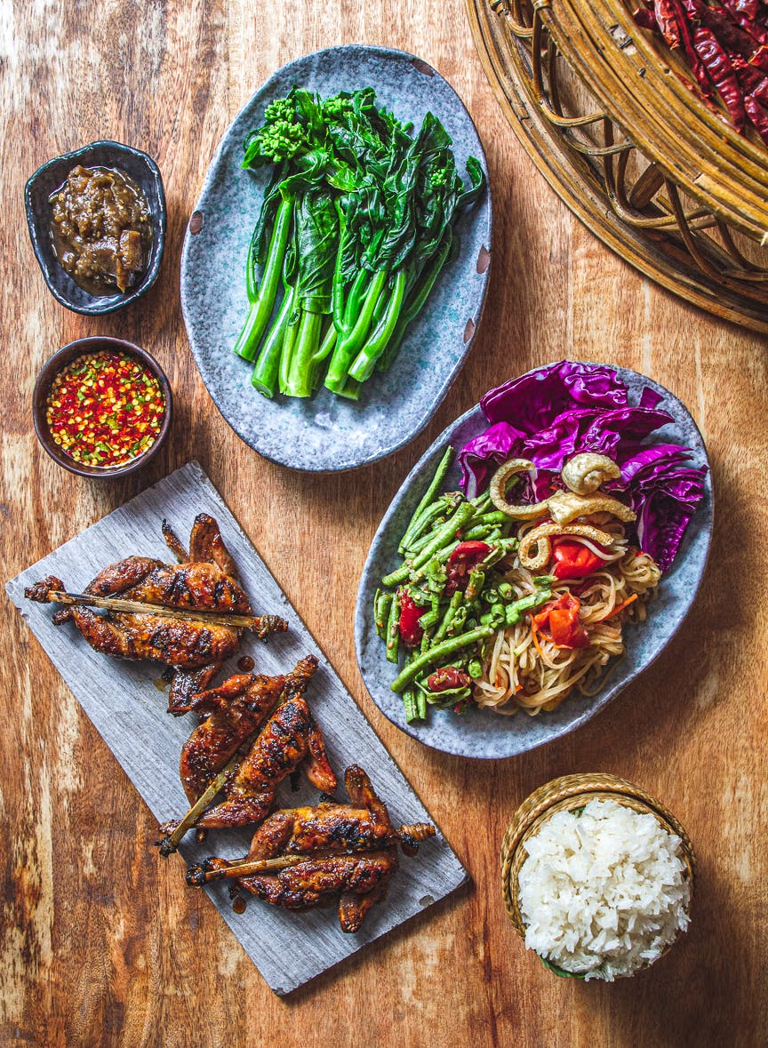 Papaya Salad & Quail