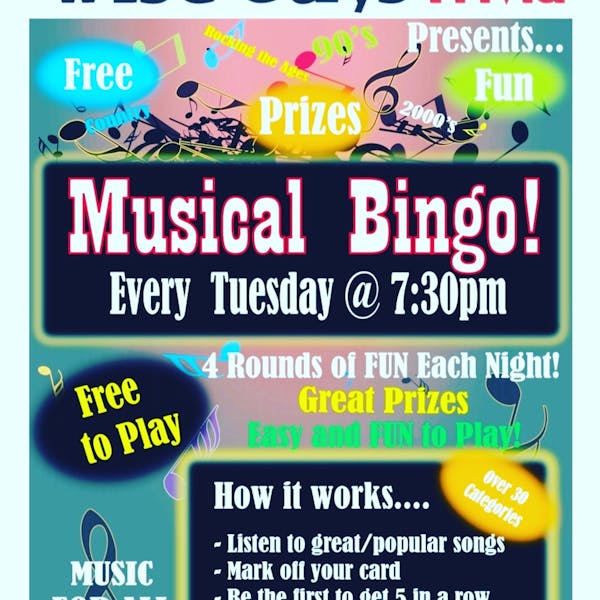 MUSICAL BINGO Upside Food N Drink American Restaurant, Bar in