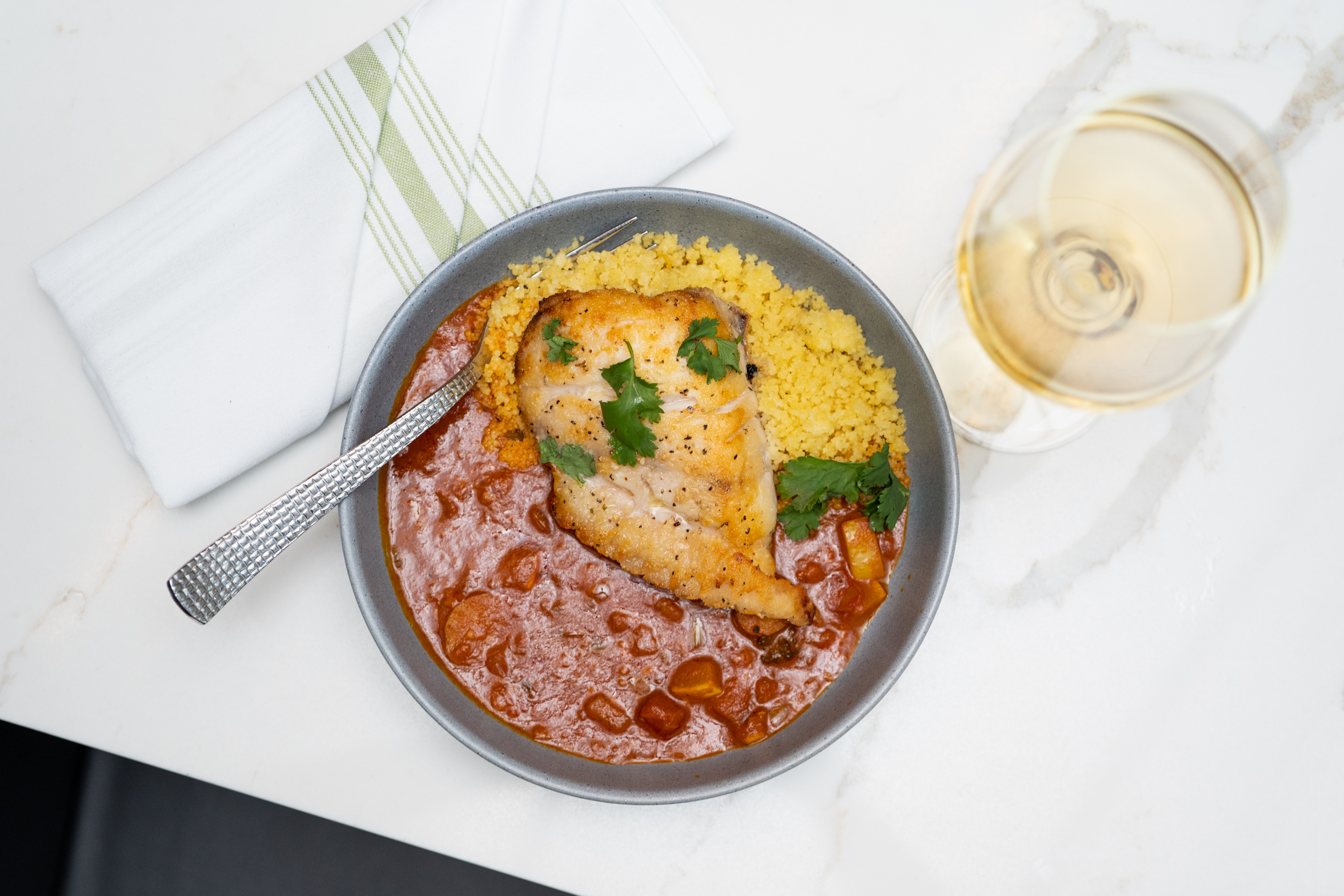 grouper chairme at mediterranean restaurant downtown Sarasota