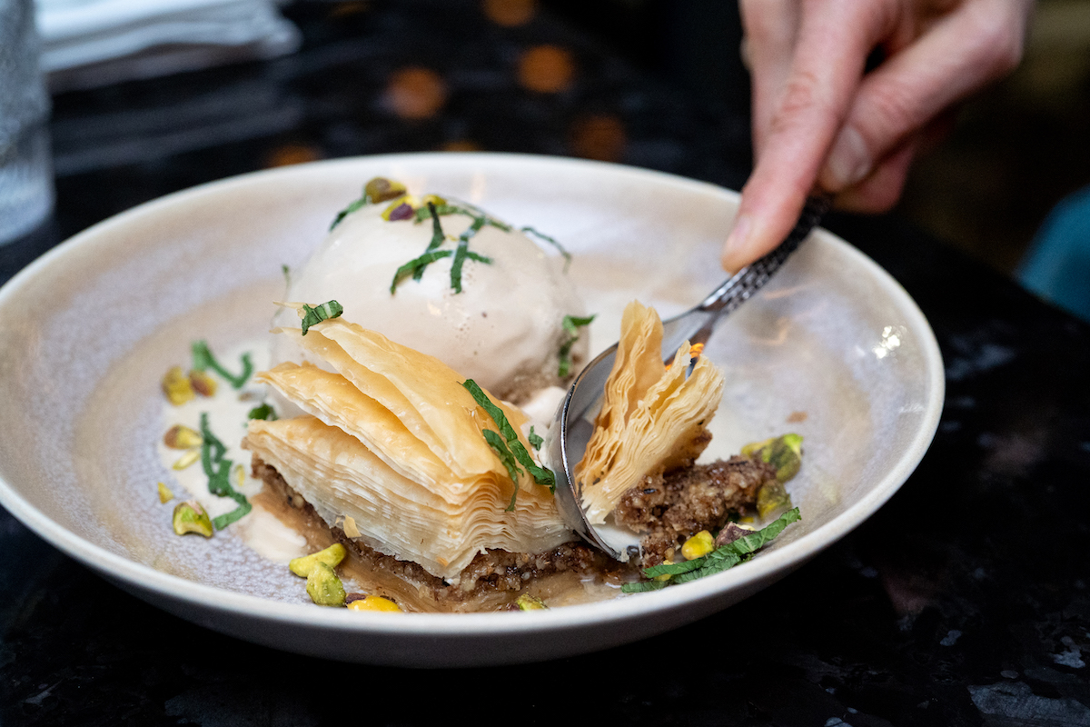 Baklava Dessert at Mediterranean Restaurant Tzeva