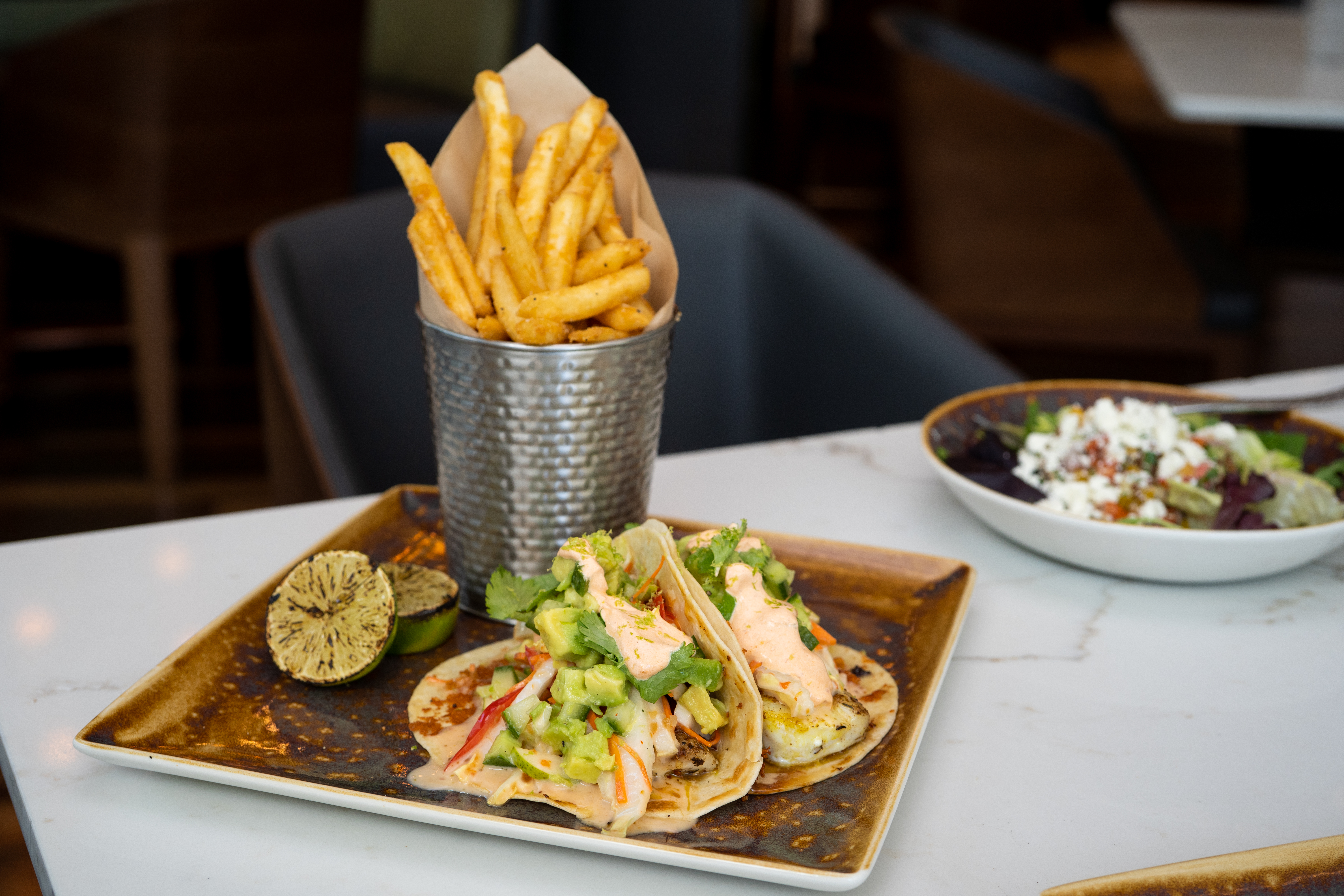 za'atar fish tacos for lunch at Tzeva in downtown Sarasota