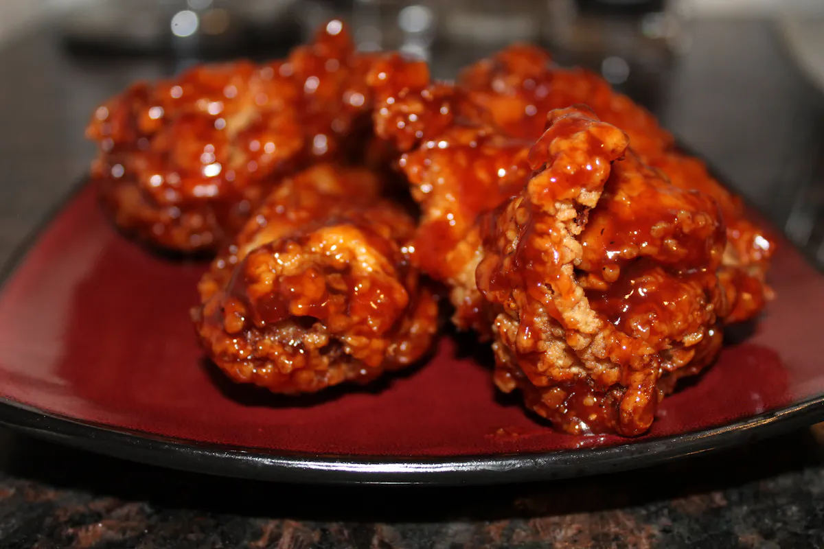 a close up of a plate of food