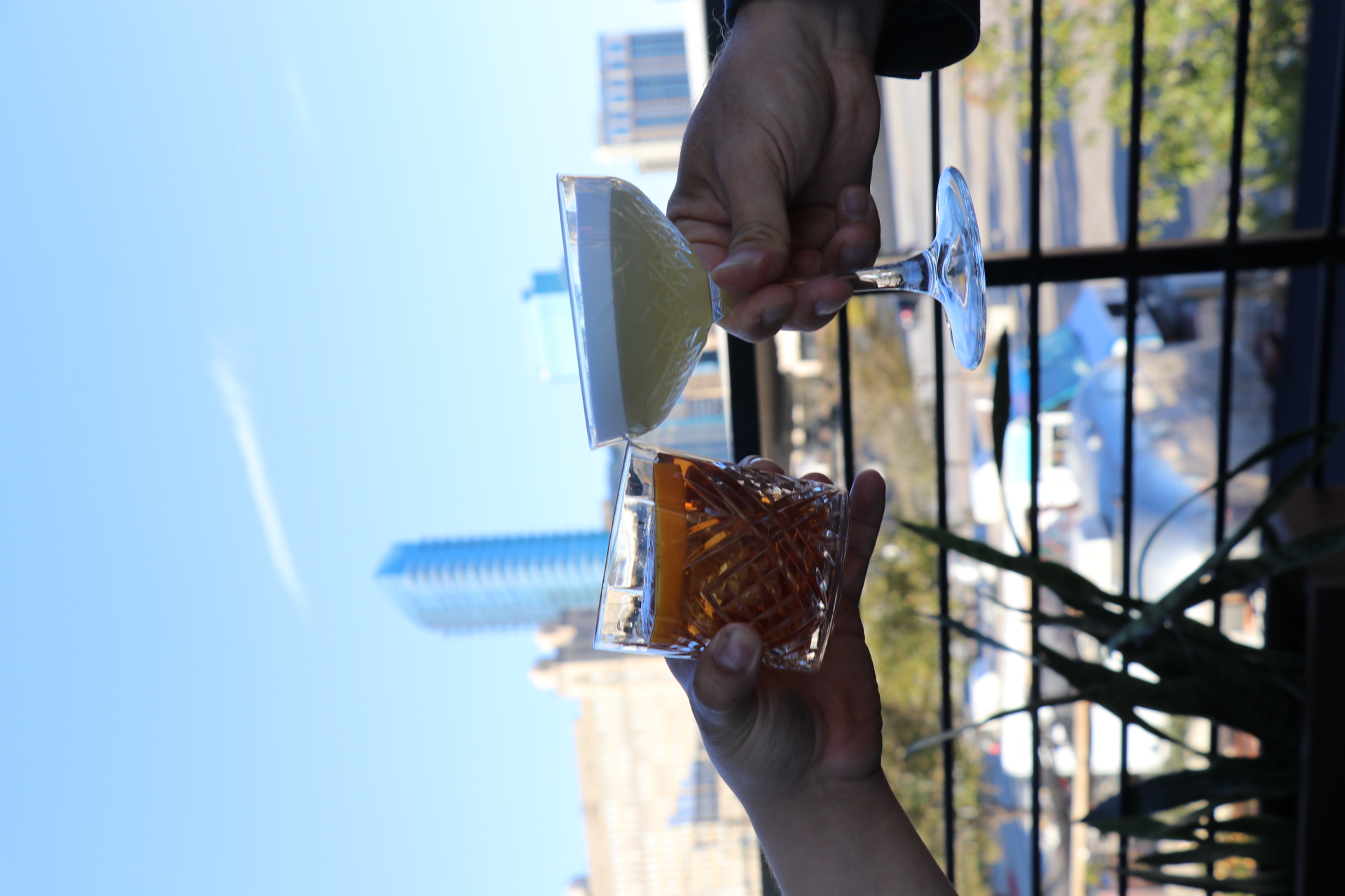a hand holding a glass of water