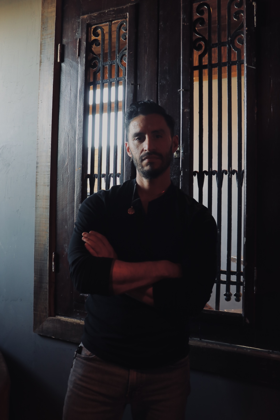 a person standing in front of a door