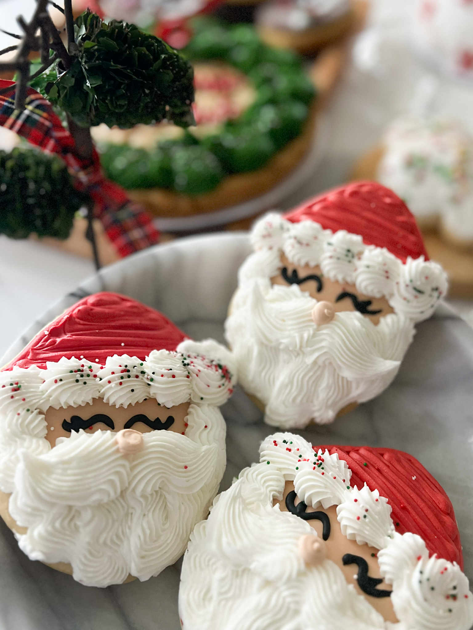 Santa Fluff Sugar Cookies | Cakes by Stephanie | Bakery in Monroe, MI