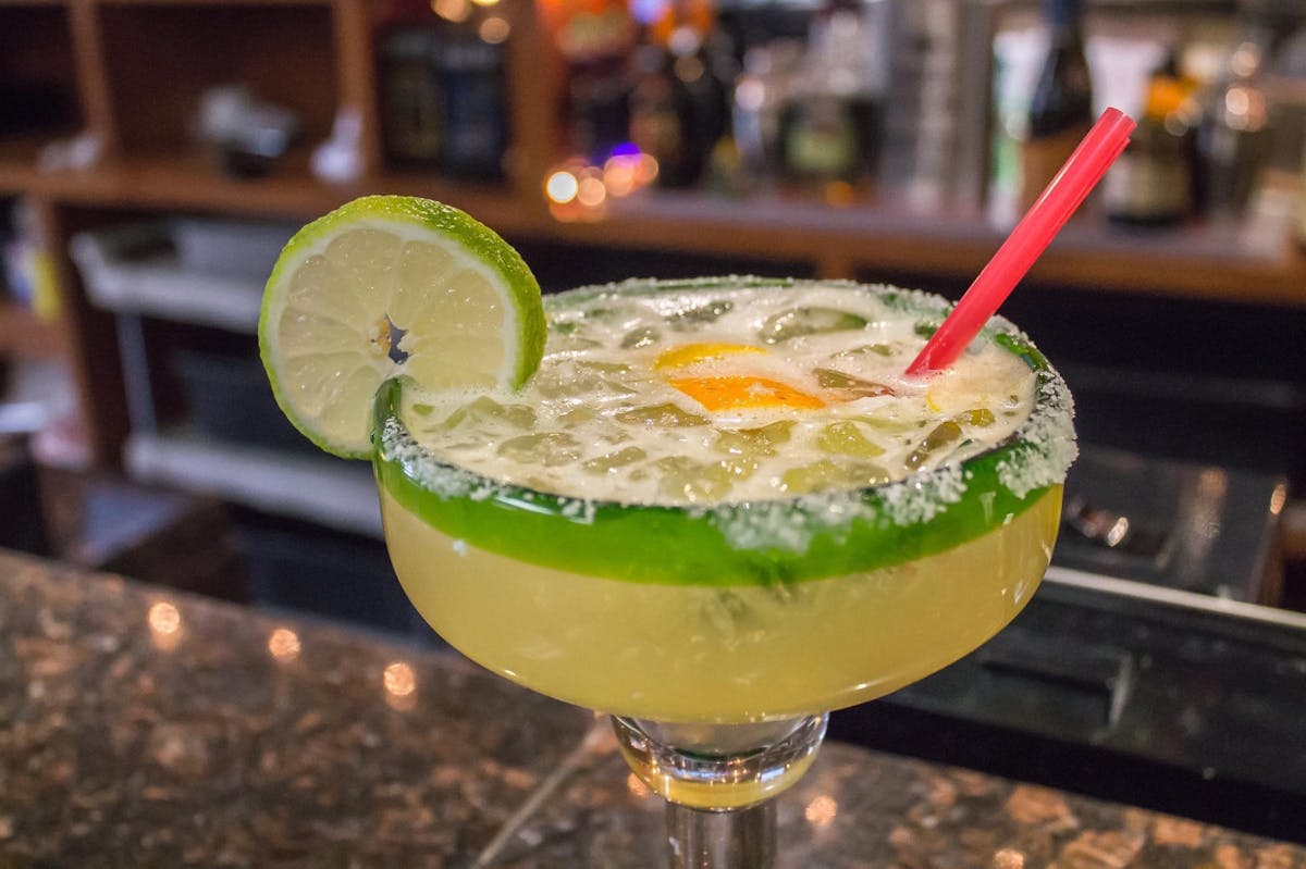 a close up of a beverage on a table