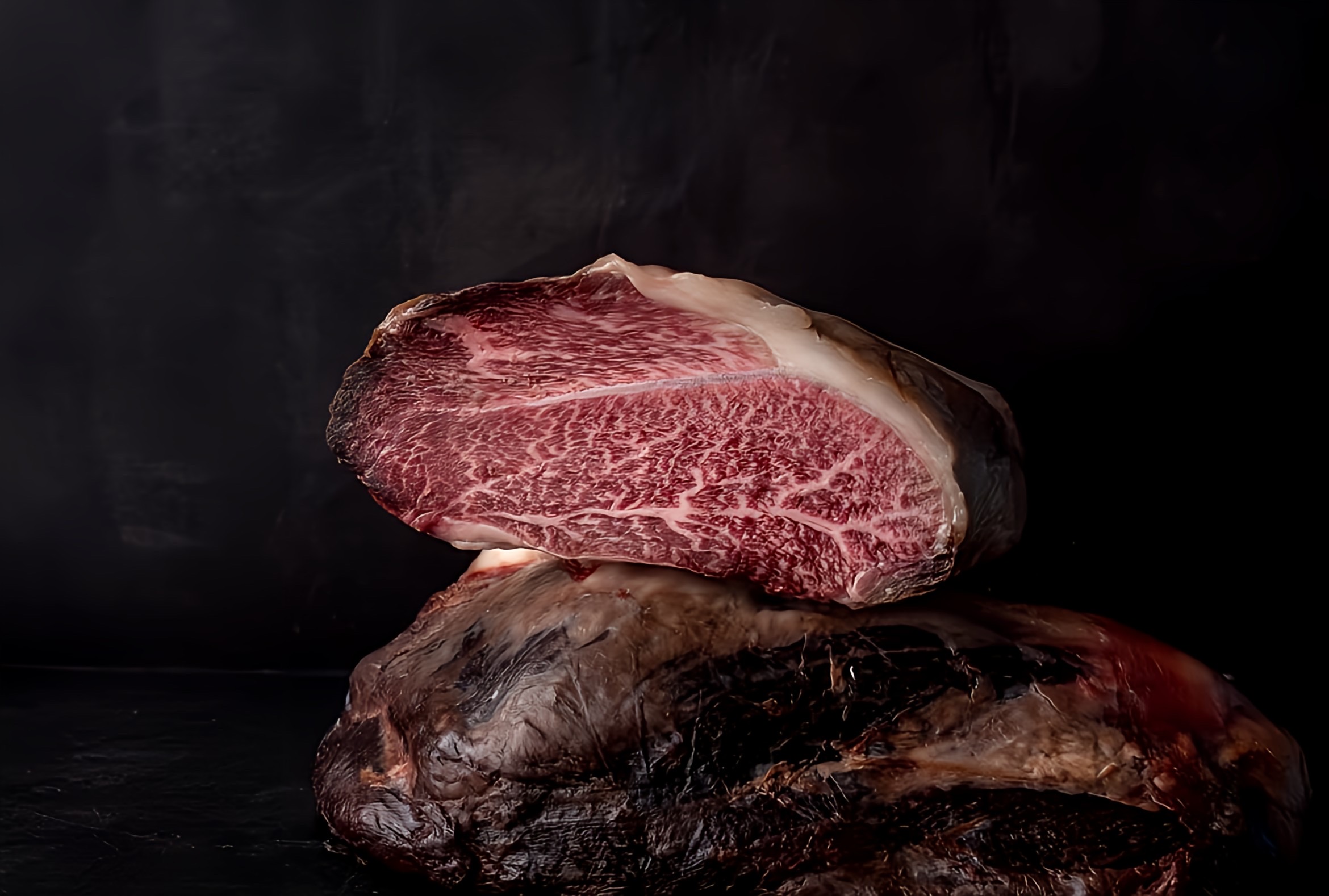 a close up of a piece of meat