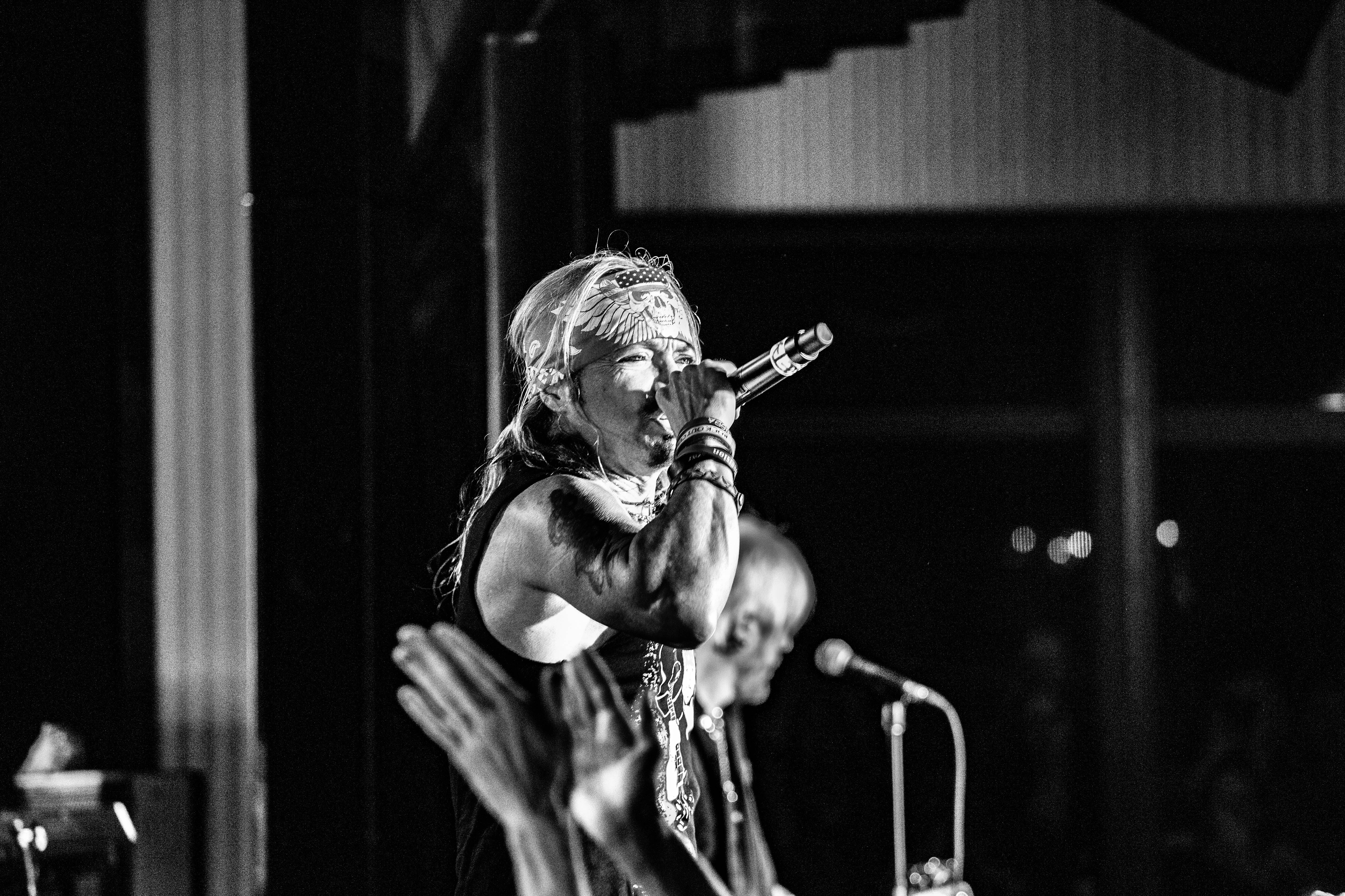 a person standing on a stage