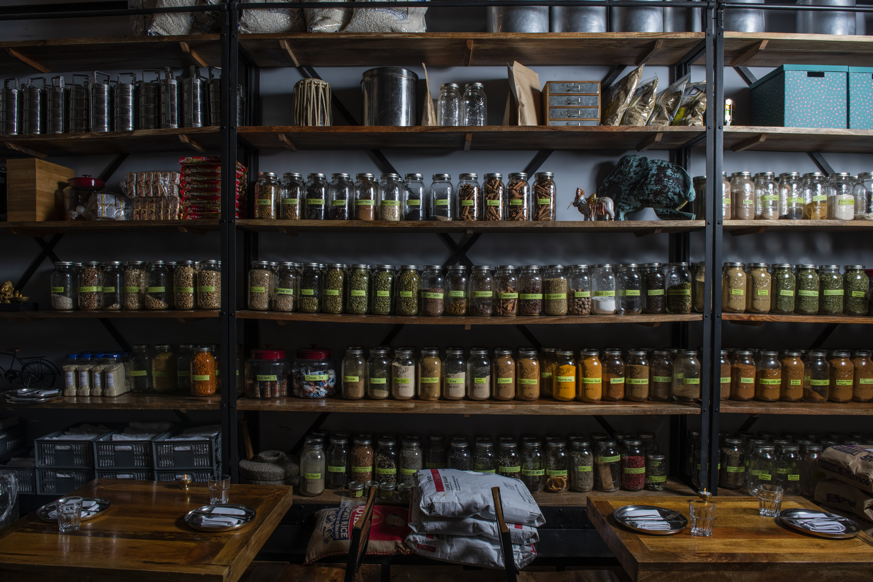 Ghee Indian Kitchen I Dining Room Spice Wall